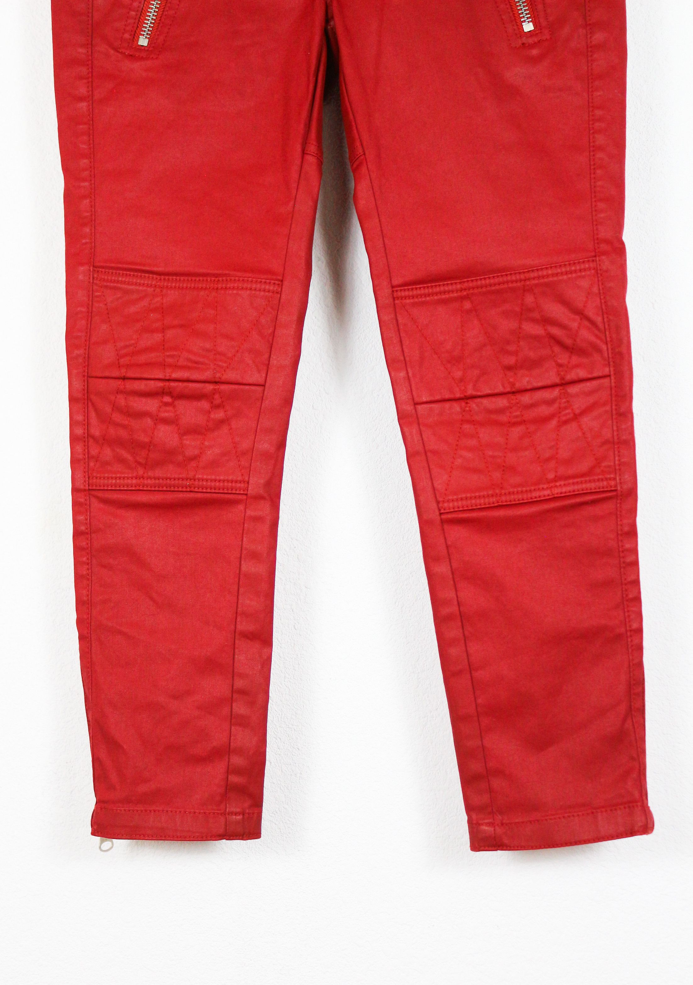 H&M × Isabel Marant Isabel Marant x H&M Red Biker Moto Pants Avant Garde Y2K Size 28" / US 6 / IT 42 - 4 Thumbnail