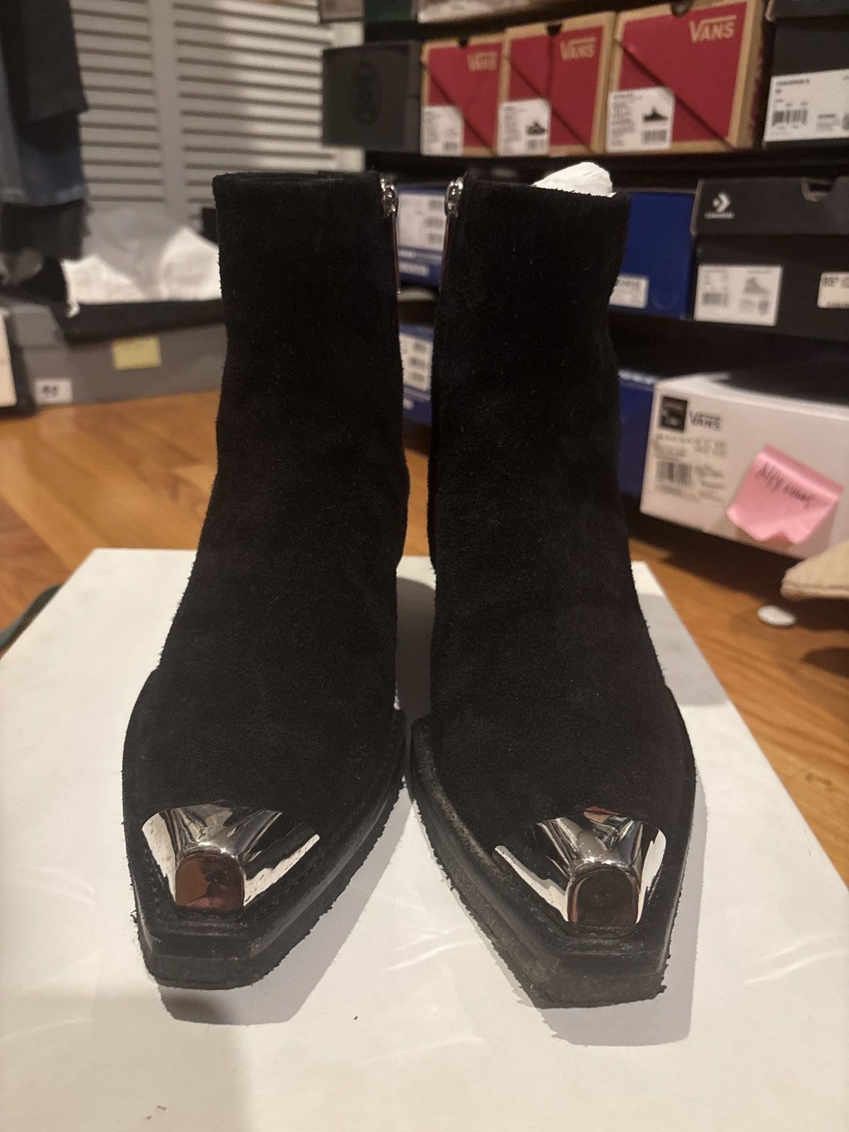 Calvin Klein 205W39NYC Calvinklein205w39nyc raf simons black suede silver tip 42 Size US 9 / EU 42 - 6 Thumbnail