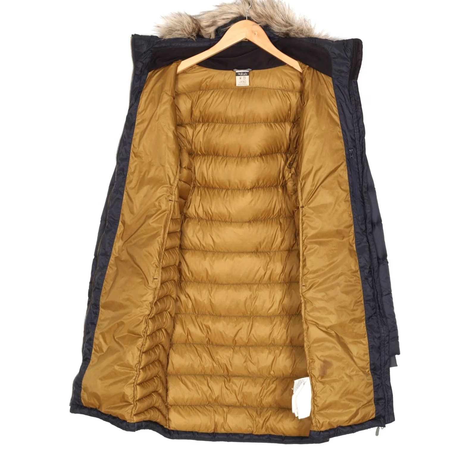 Rab RAB Down Parka Jacket Women Blue Fur Hooded Mid-Length Insulated Puffer Coat UK 12 US M MJ6011 Size XL / US 12-14 / IT 48-50 - 3 Thumbnail