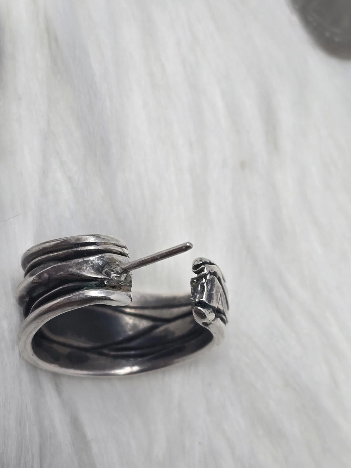 Studio D'Artisan Sterling Silver Artisan Ribbon Hoop Earrings 19g Size ONE SIZE - 9 Thumbnail