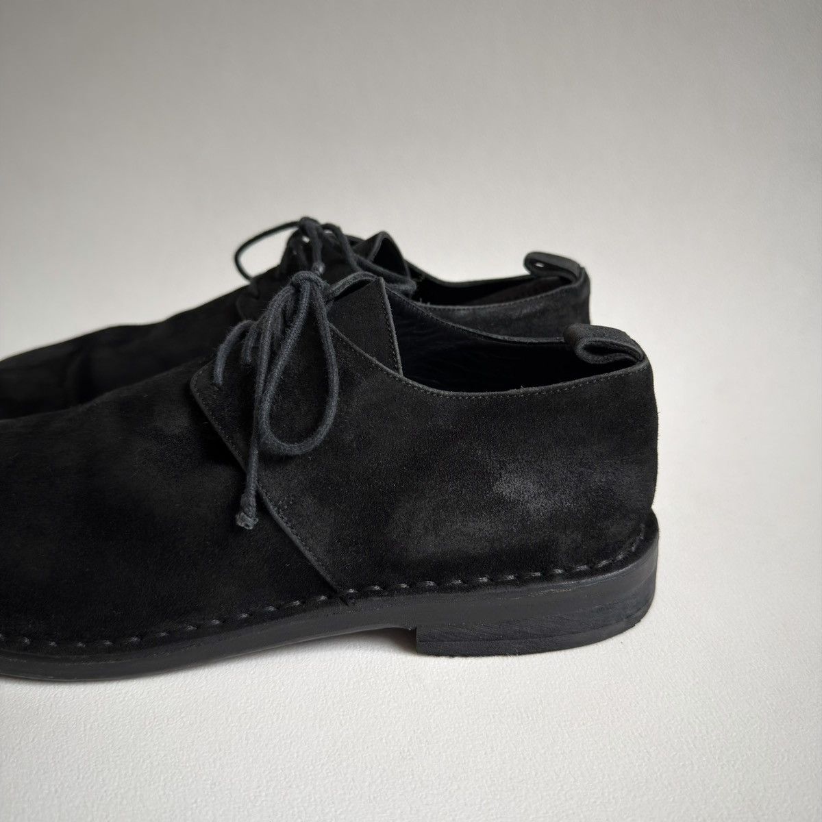 Ann Demeulemeester Sample Black Burnished Suede Lace Up Shoes Size US 9 / EU 42 - 11 Thumbnail