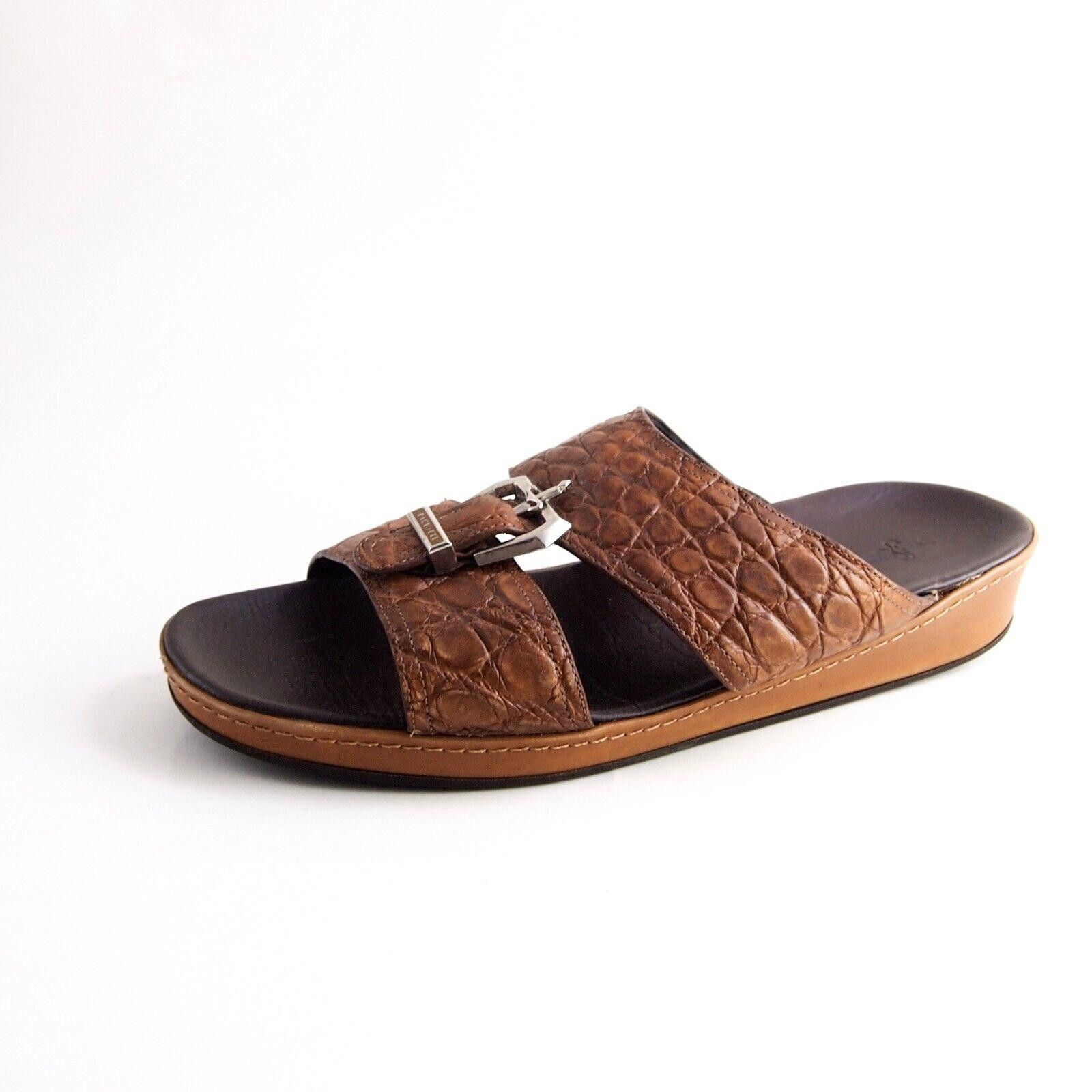 Paciotti Paciotti Slides Sandals Brown Croc US 11 EU 44 Size US 11 / EU 44 - 2 Thumbnail