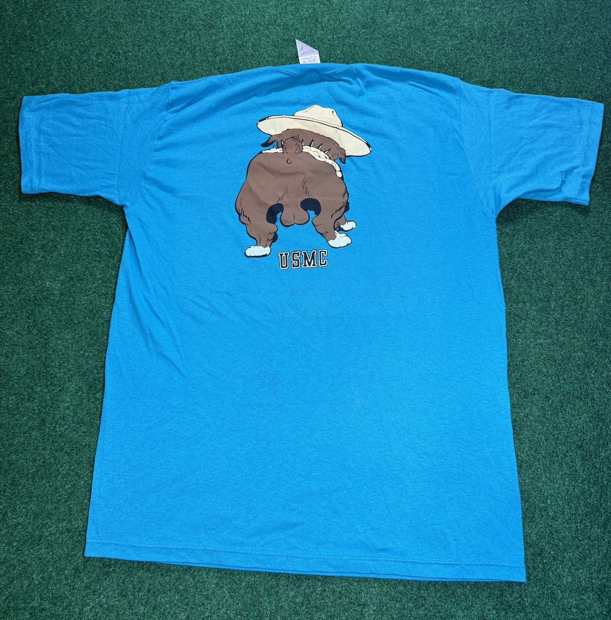 Jerzees × Vintage Vintage 80s 90s USMC Marines Bull Dog Double Sided T Shirt Size US L / EU 52-54 / 3 - 3 Thumbnail