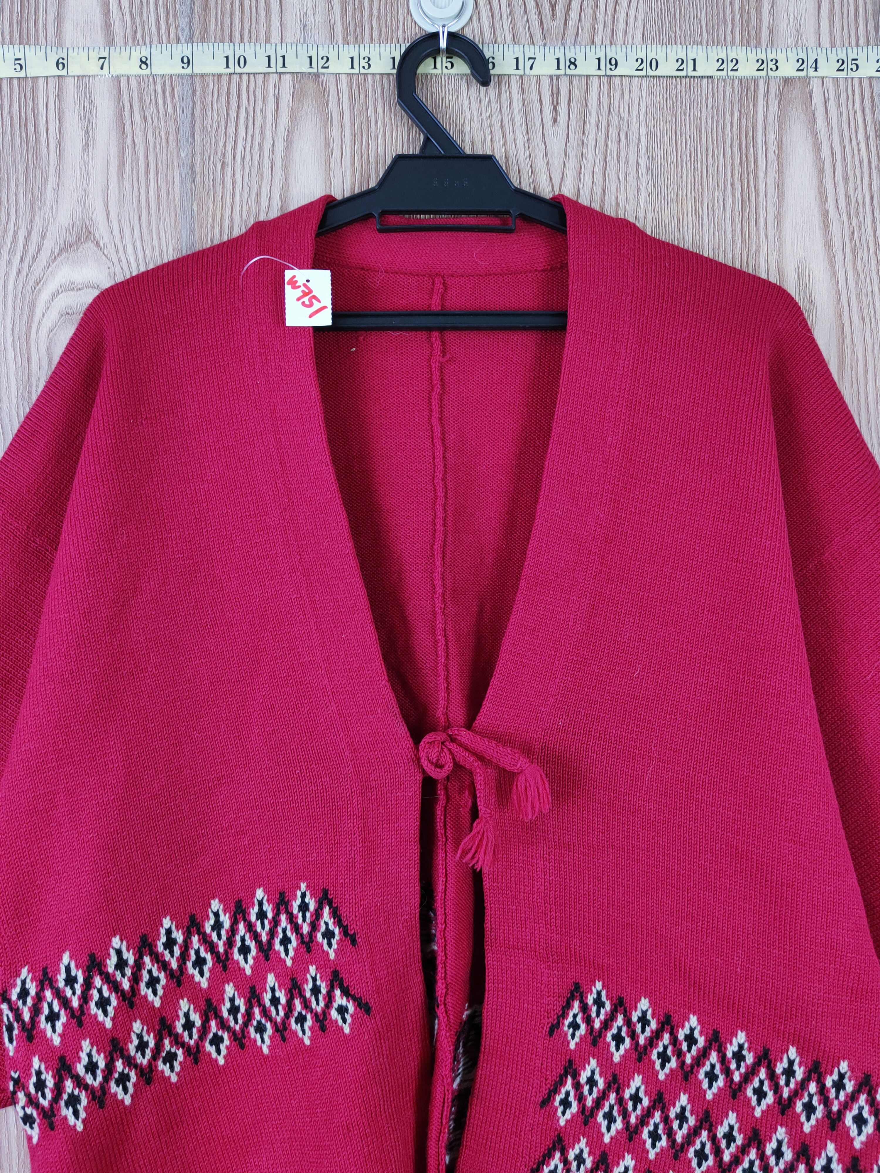 Japanese Brand Japan Dark Pink Knitwear Short Kimono cardigan #W751 Size L / US 10 / IT 46 - 2 Thumbnail