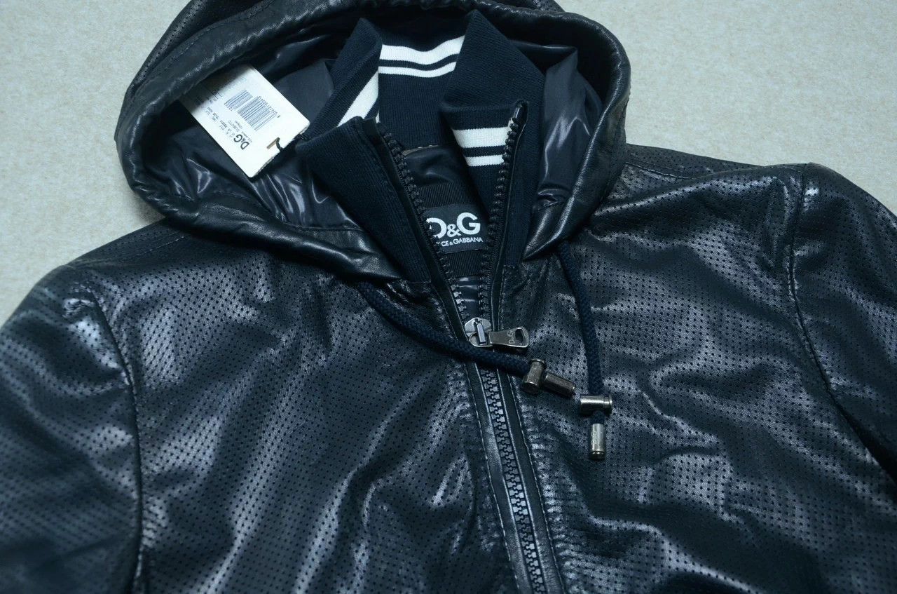 Dolce & Gabbana DG Black Lambskin Leather Jacket 44 Size US S / EU 44-46 / 1 - 4 Thumbnail