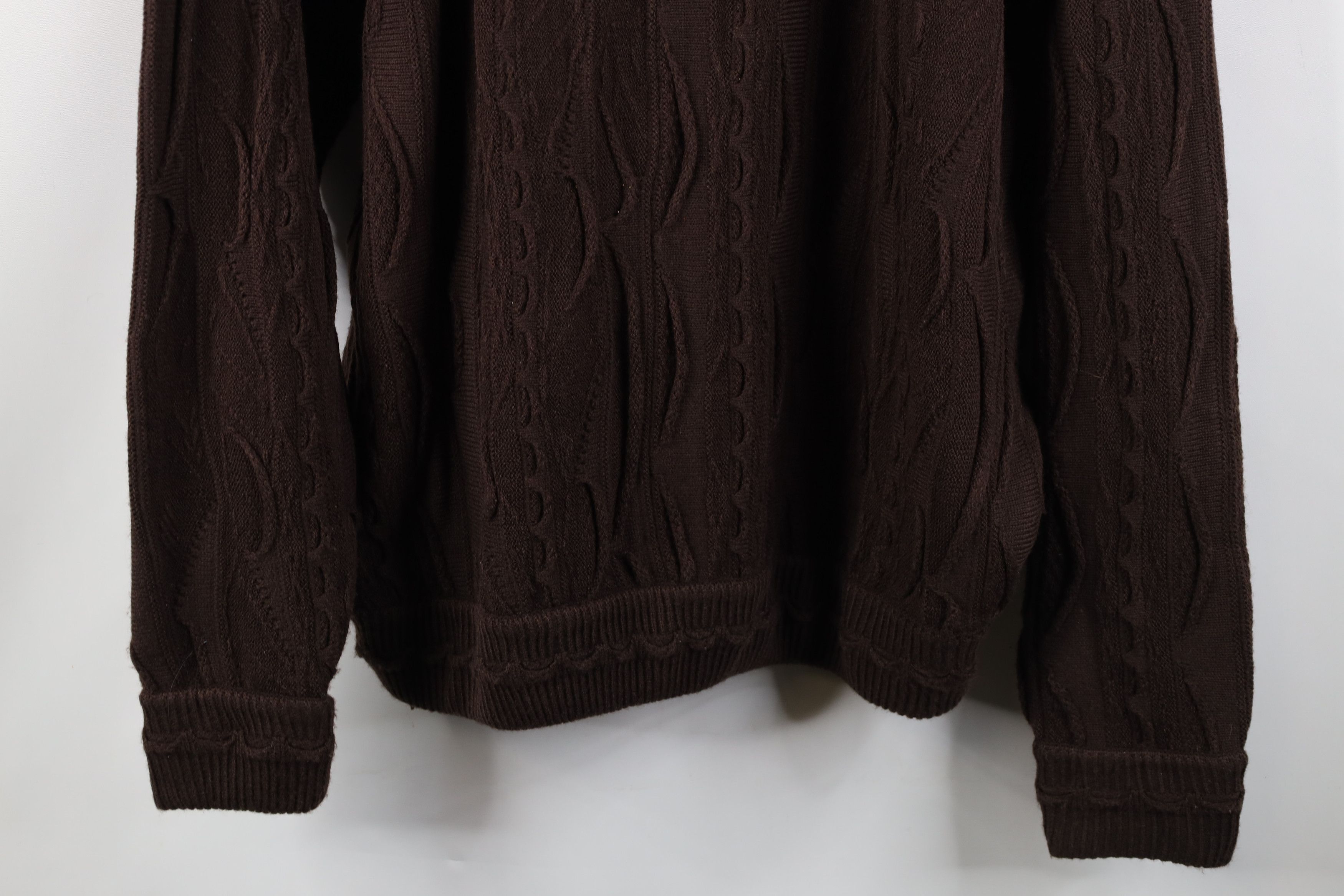 Vintage Vintage 90s Y2K Coogi Style Textured Knit Sweater Brown Size US L / EU 52-54 / 3 - 3 Thumbnail