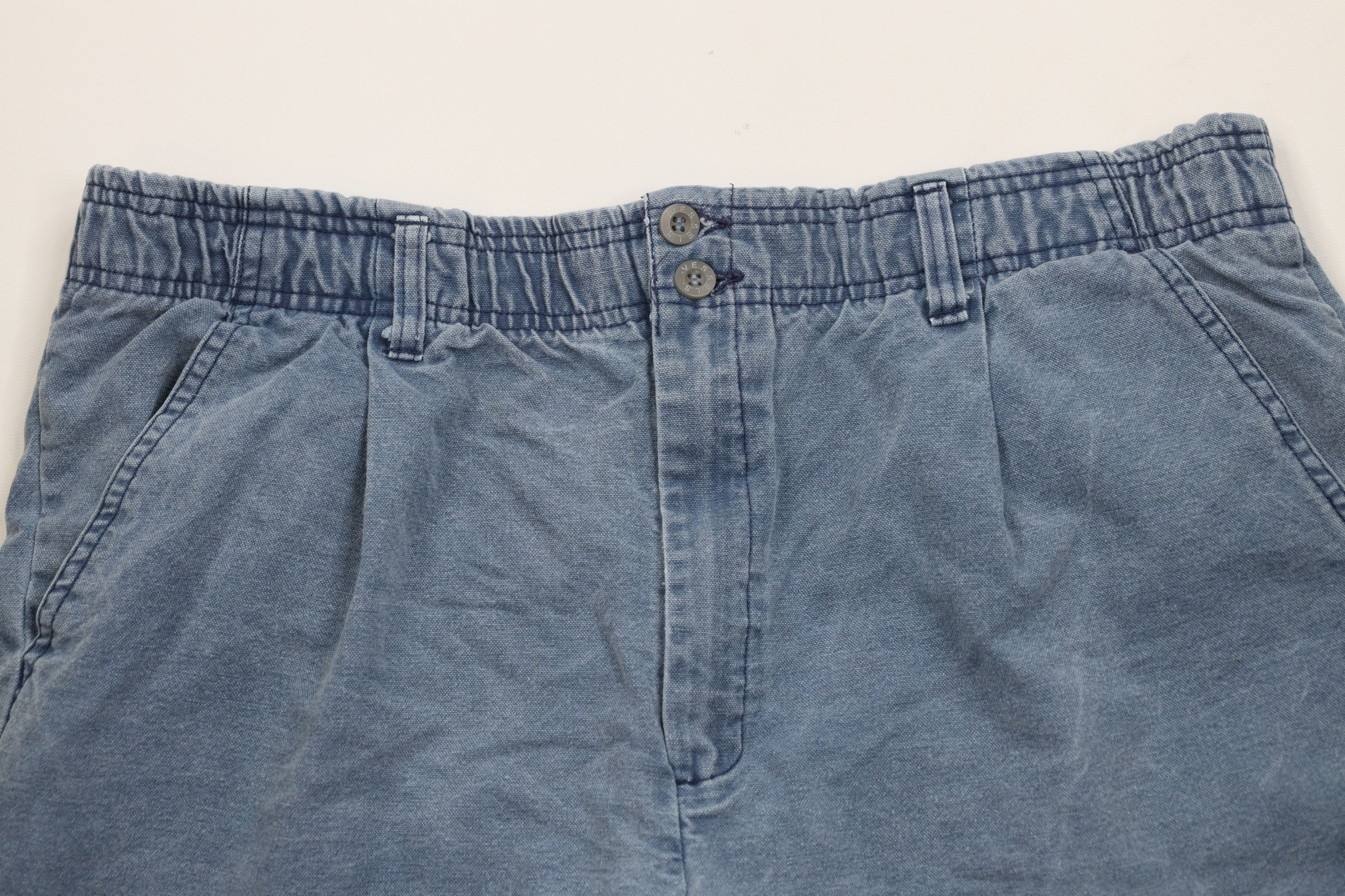 Vintage Vintage 90s Streetwear Stonewash Above Knee Shorts Blue Size US 36 / EU 52 - 2 Thumbnail