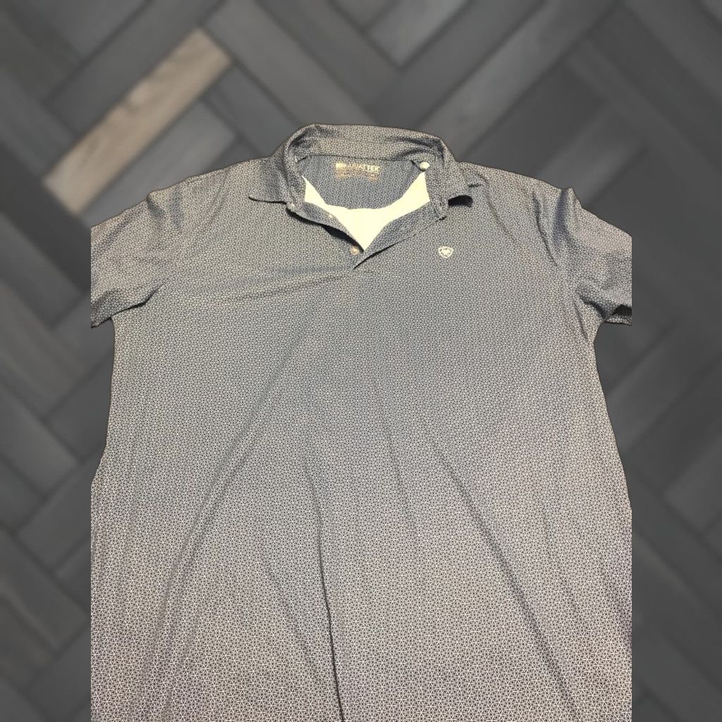 Ariat Ariat Tek Polo Shirt Mens XL Blue Short Sleeve Golf Size US XL / EU 56 / 4 - 1 Thumbnail