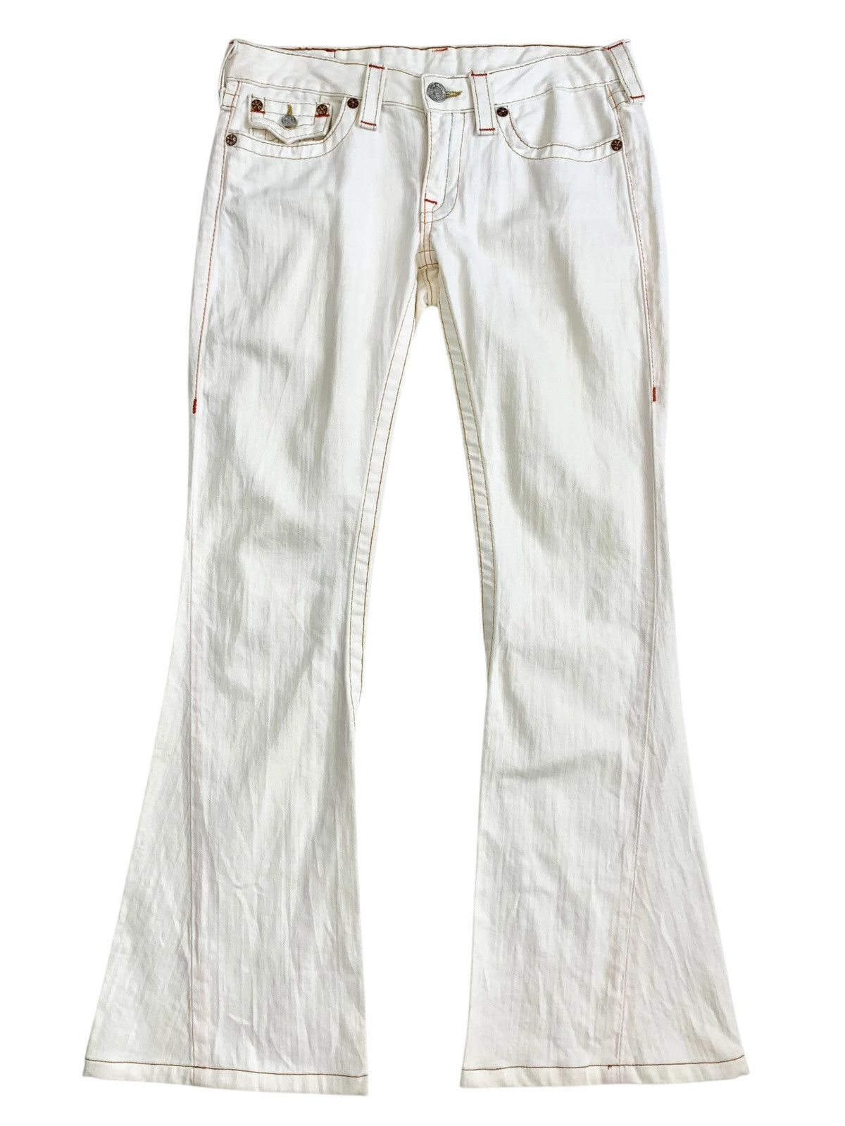 Y2K True Religion Joey Flared White Denim