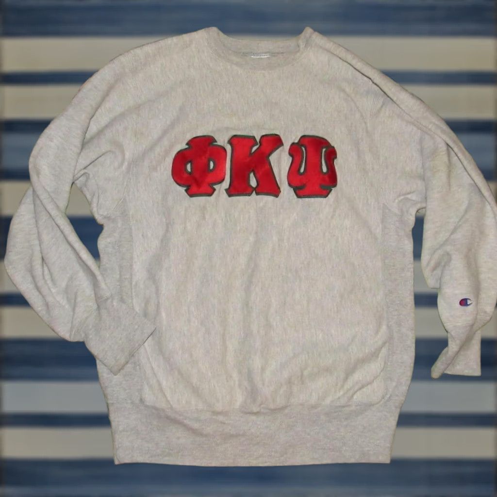 Champion Vtg CHAMPION Reverse Weave Sweatshirt Phi Kappa Psi Made In USA XL Shirt Mens Gray Size US XL / EU 56 / 4 - 1 Thumbnail