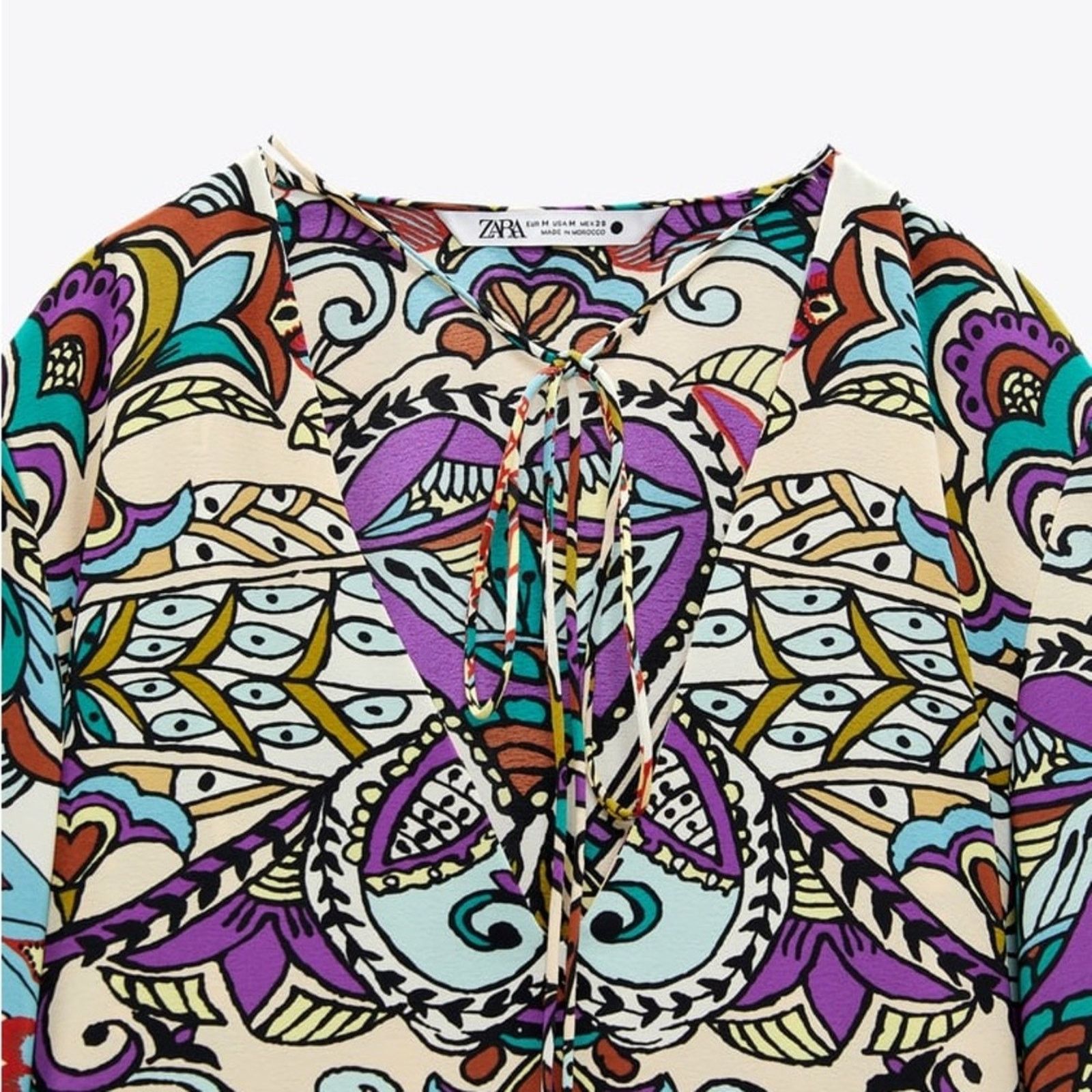 Zara ZARA BLOGGER FAVORITE PRINTED MIDI DRESS MULTICOLORED Size S / US 4 / IT 40 - 12 Thumbnail