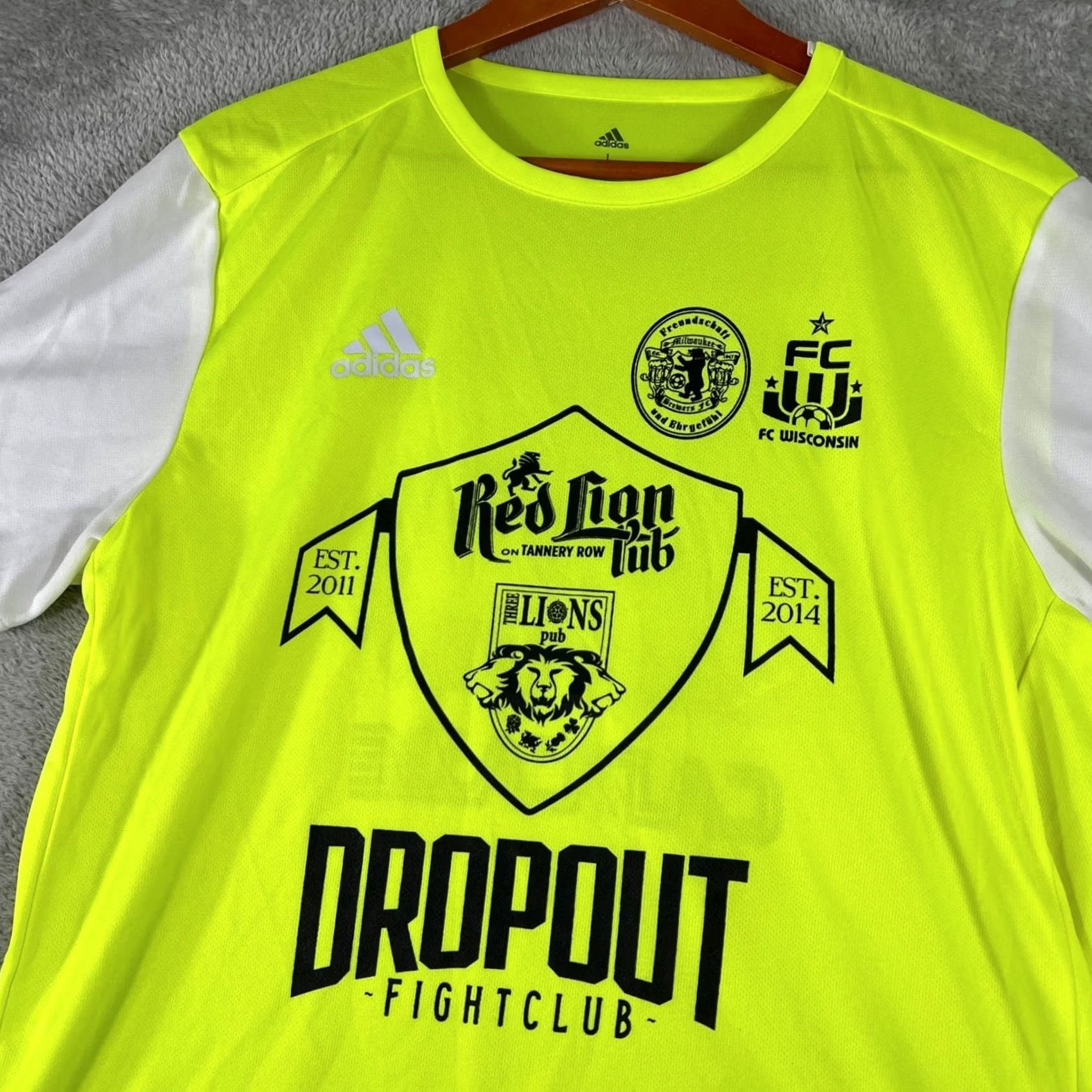 Adidas Adidas FC Wisconsin Red Lion Dropout Fight Club Soccer Jersey Mens L Size US L / EU 52-54 / 3 - 4 Thumbnail
