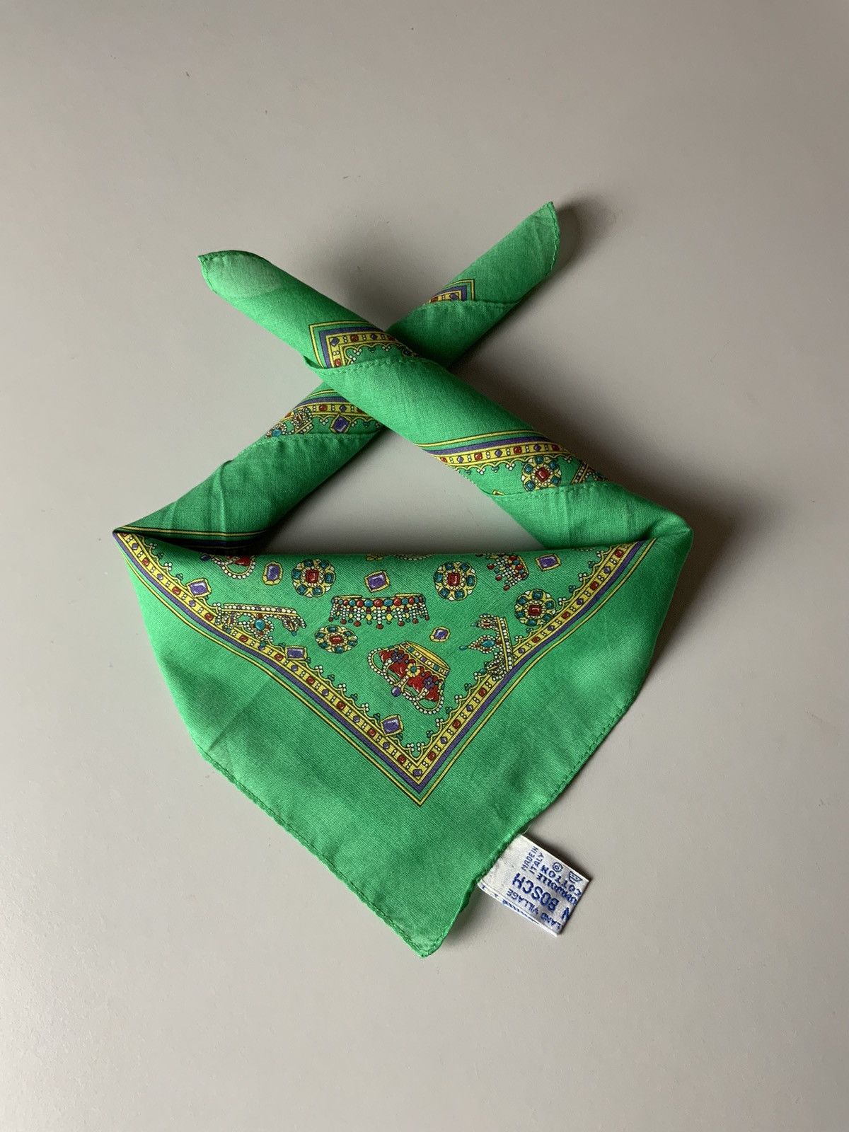 Vintage Huis Ten Bosch Monogram Italy Made Bandana Handkercheif Size ONE SIZE - 1 Thumbnail