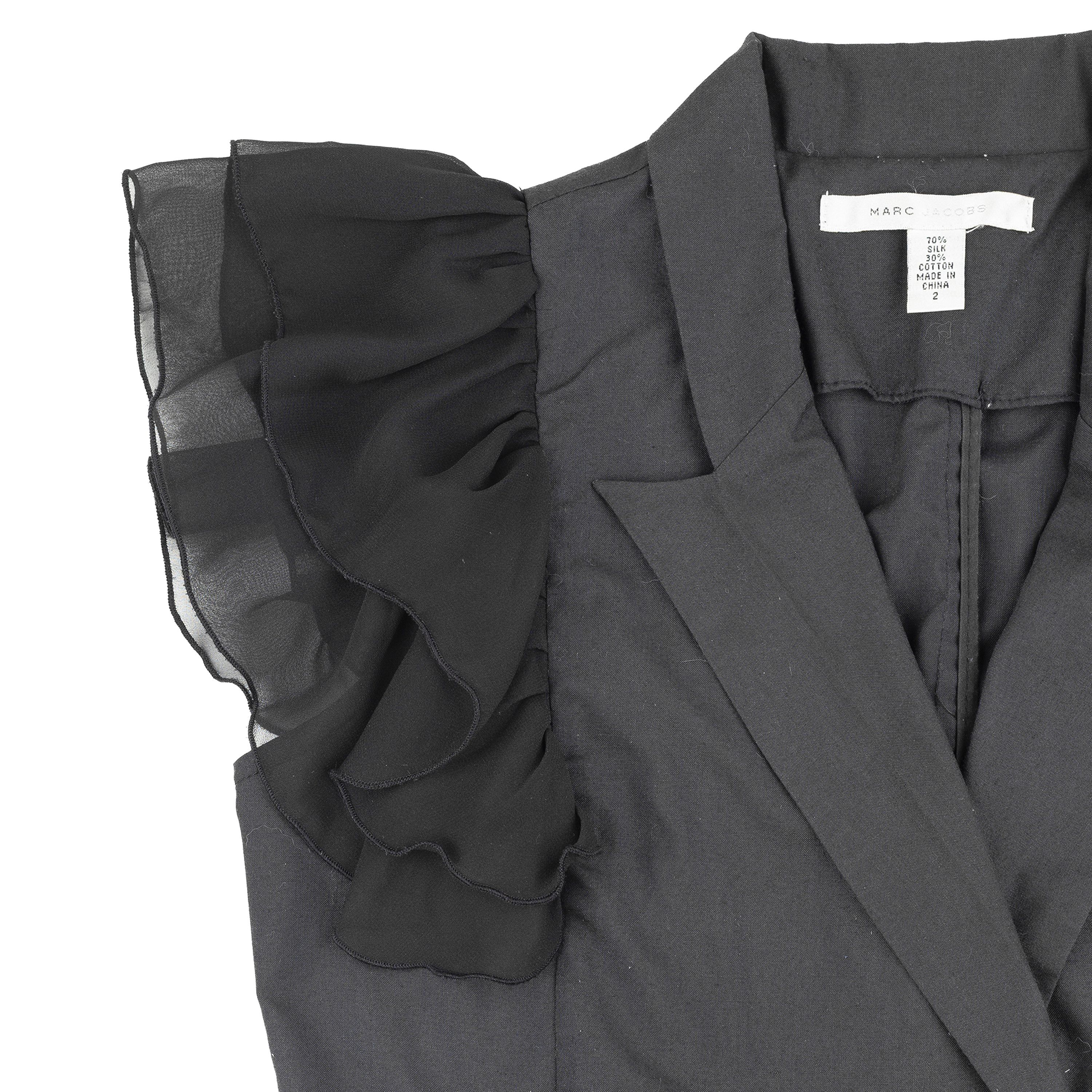 Marc Jacobs Marc Jacobs Black Ruffled Sleeves Vest Top Size M / US 6-8 / IT 42-44 - 4 Thumbnail