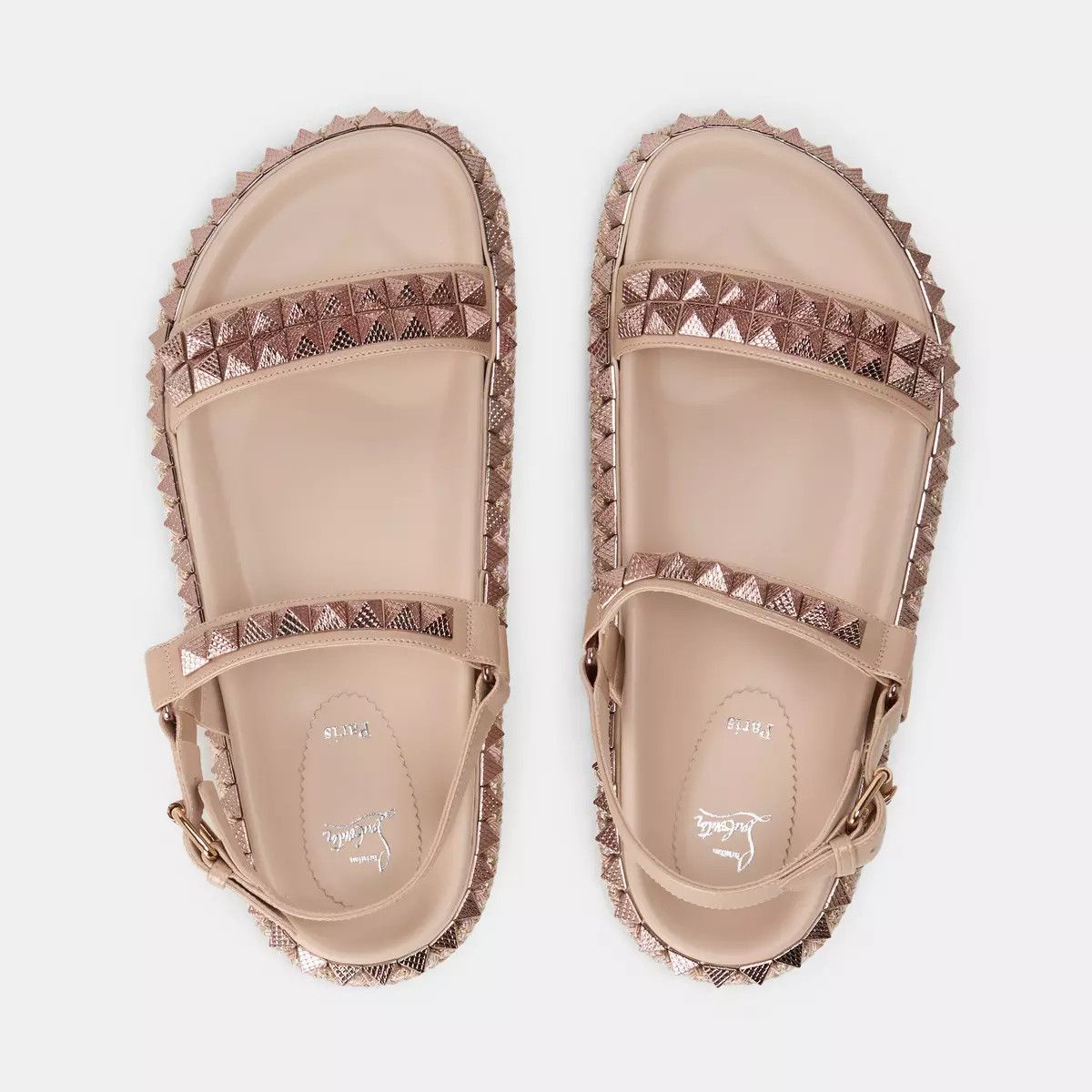 Christian Louboutin os11x0126 Pyrabizz Spiked Sandals in Nude Size US 8 / IT 38 - 5 Thumbnail