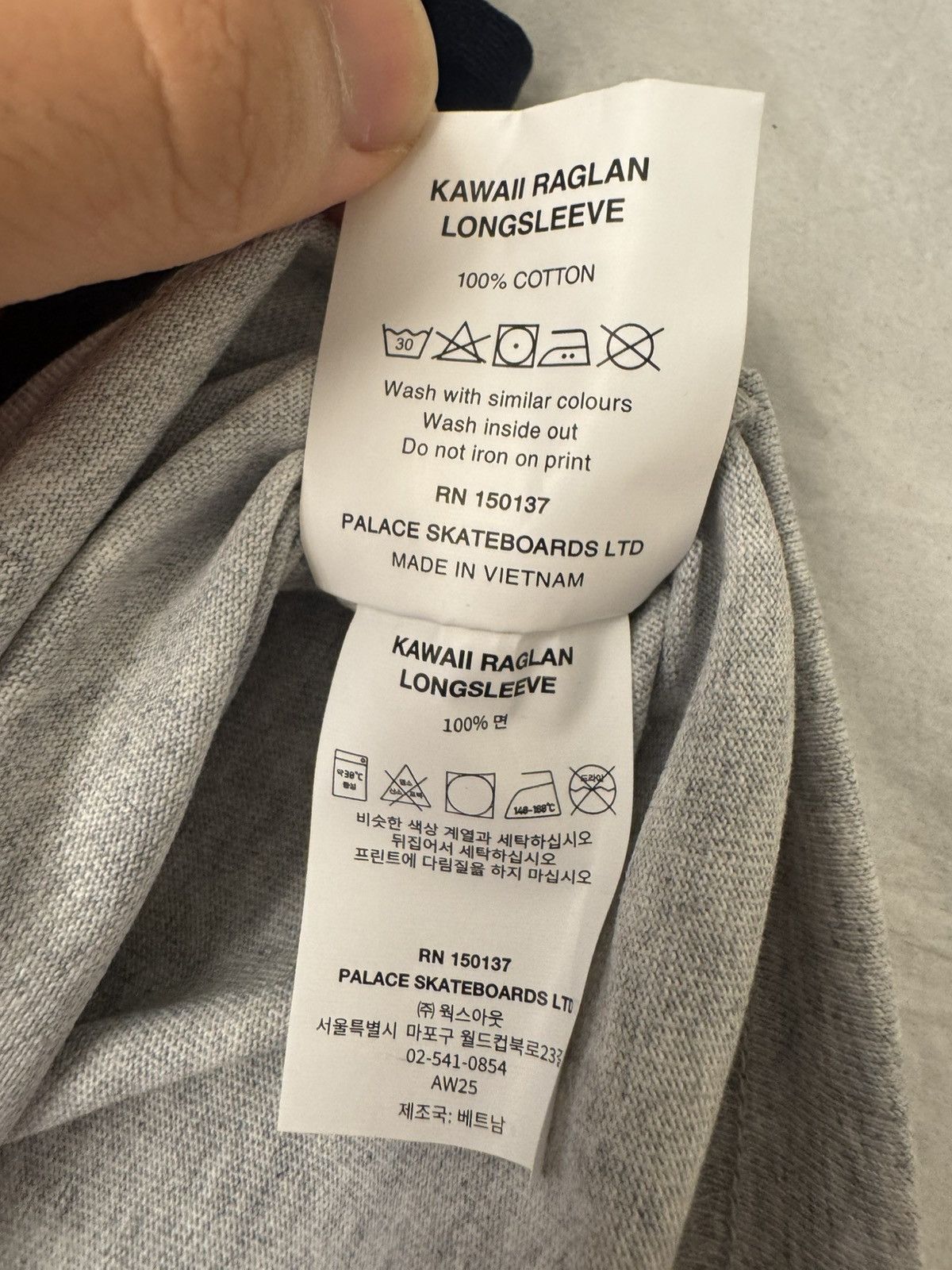 Palace Kawii Raglan LS Grey Marl Size US XL / EU 56 / 4 - 4 Thumbnail