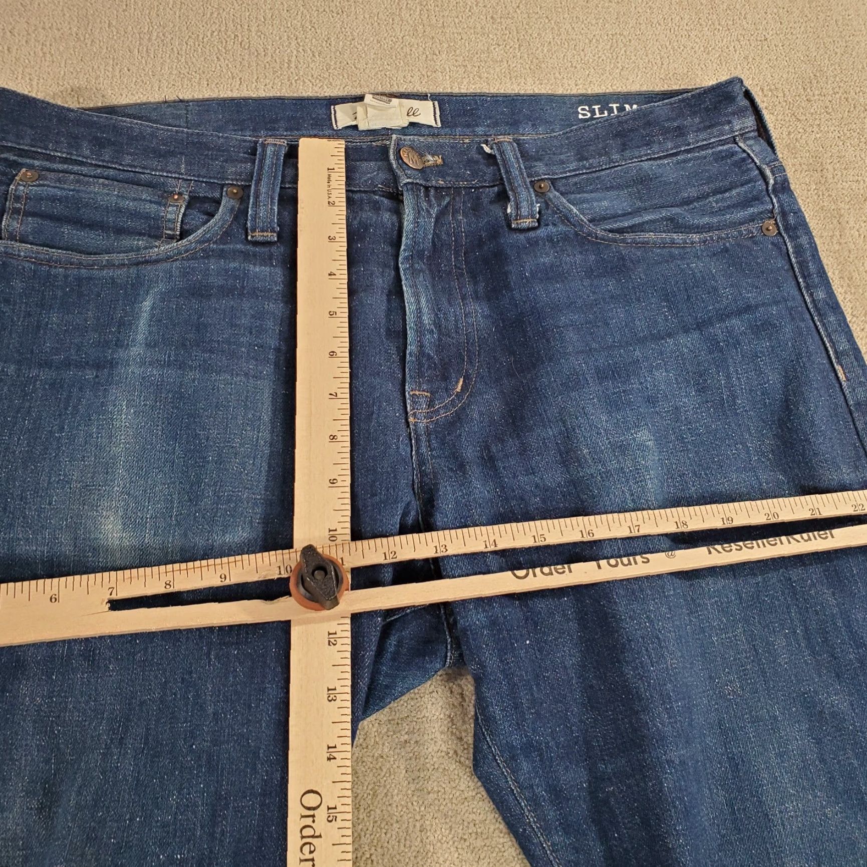 Madewell Madewell Jeans Mens 34x32 Slim Straight Leg Dark Wash Denim Size US 34 / EU 50 - 4 Thumbnail