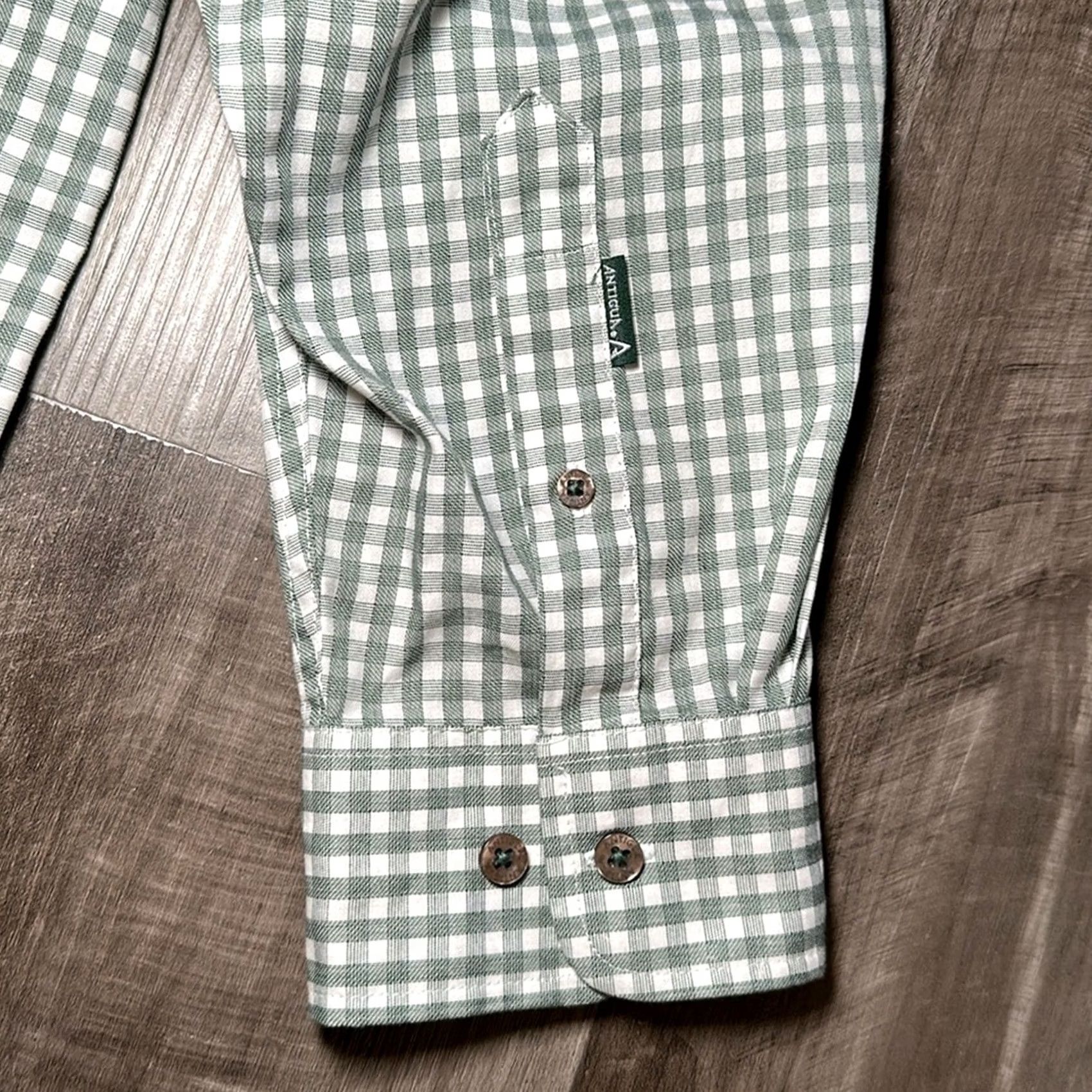 Vintage VINTAGE North Texas Mean Green Antigua Checkered Button-Down Shirt Mens 2XL Green Shirt Long Sleeve Size US XXL / EU 58 / 5 - 4 Thumbnail