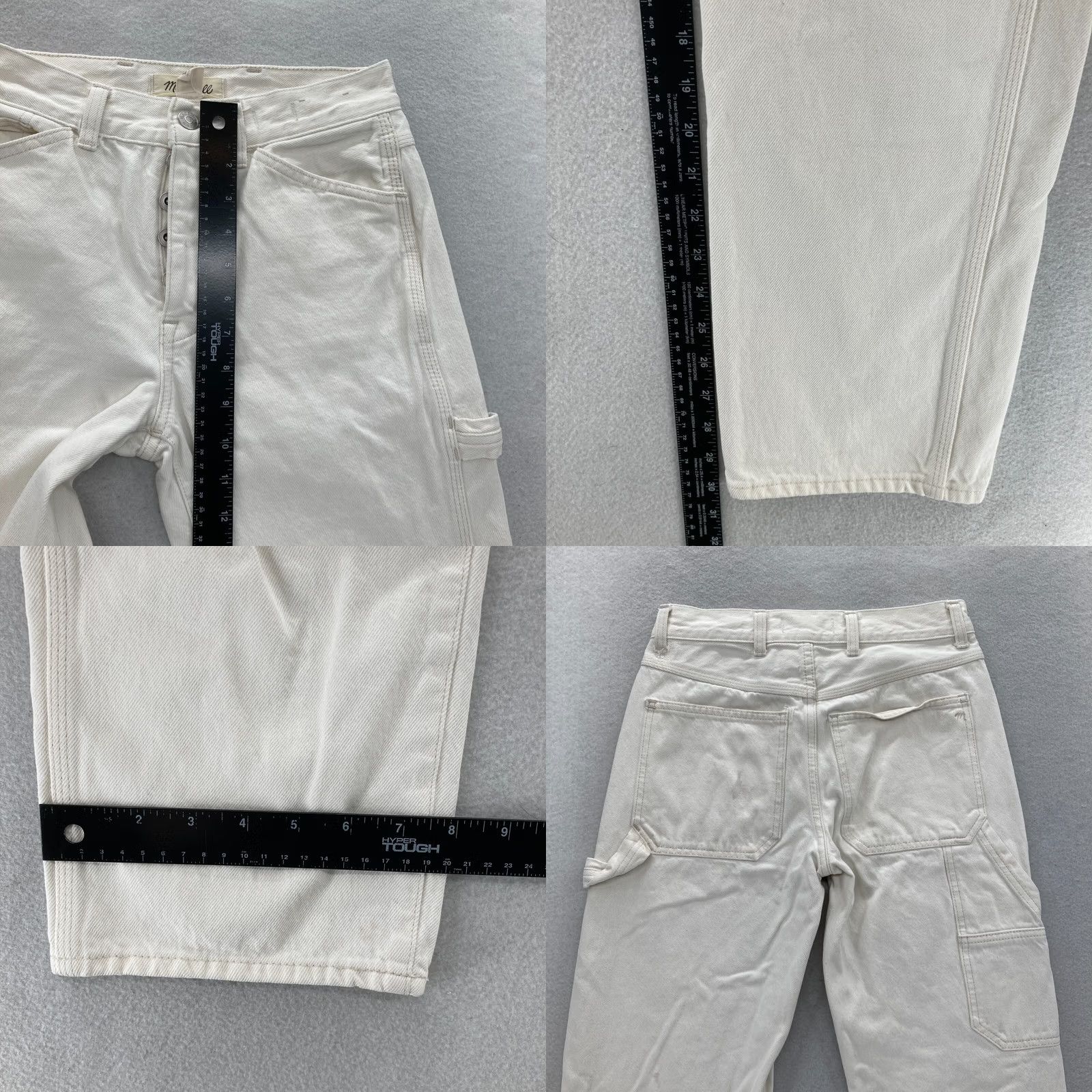 Madewell Madewell Low Slung Straight Jeans Women's 23 White Denim Button Fly Carpenter Jeans Size 26" / US 2 / IT 38 - 9 Thumbnail