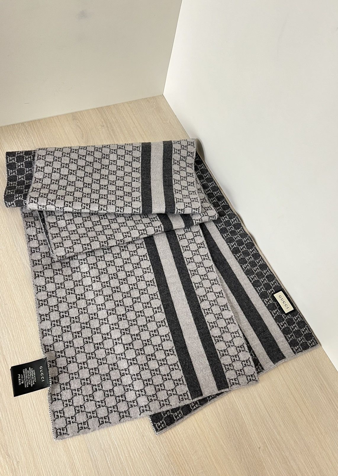Gucci Gucci GG Jacquard Wool Scarf Size ONE SIZE - 1 Thumbnail