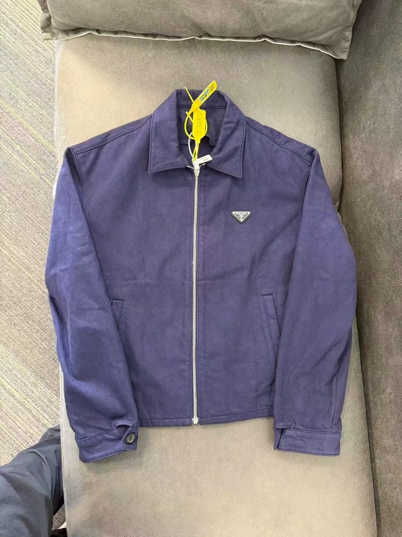 Prada Prada 25SS French blue triangle denim workwear jacket Size US S / EU 44-46 / 1 - 1 Thumbnail