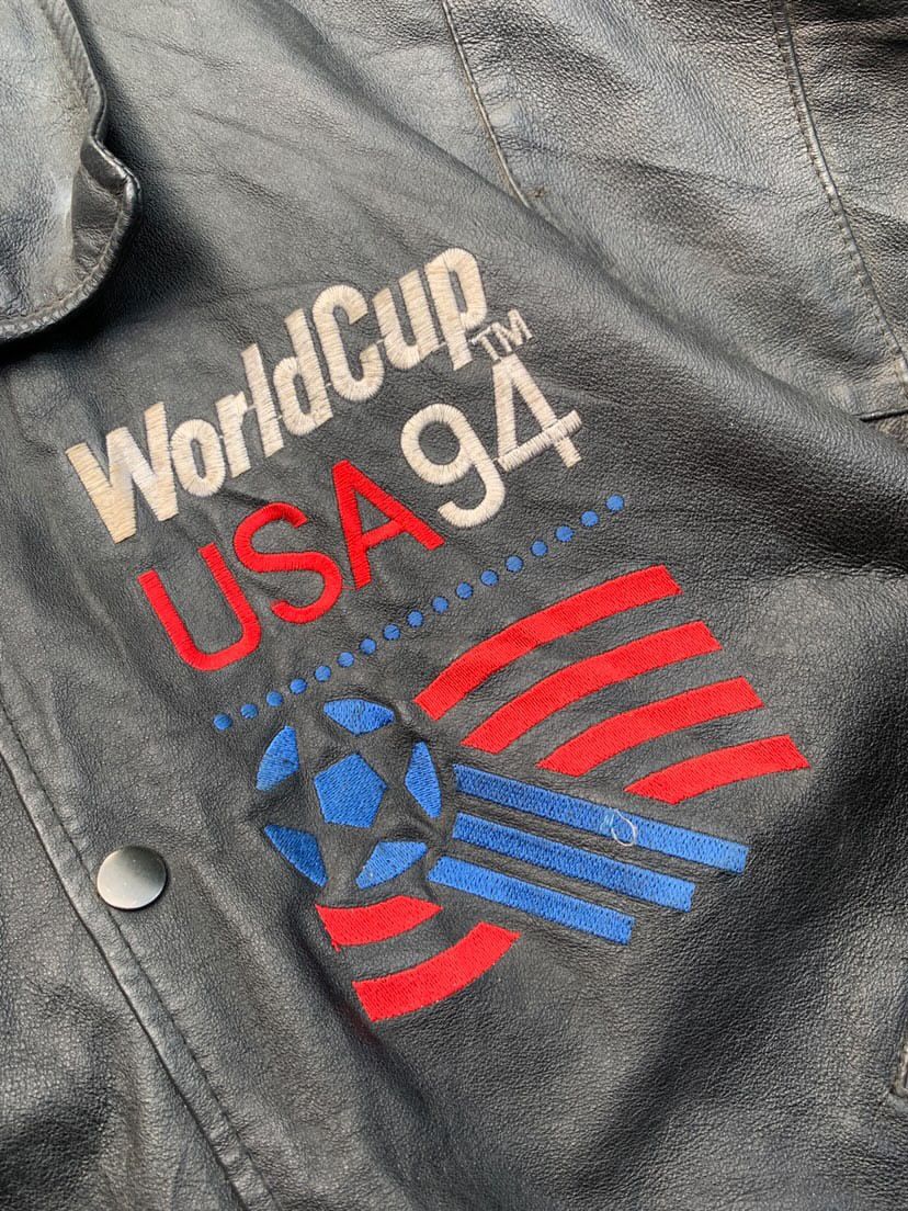 Vintage MONTANA TOON USA WORLDCUP 94 LEATHER JAKCET Size US XL / EU 56 / 4 - 3 Thumbnail