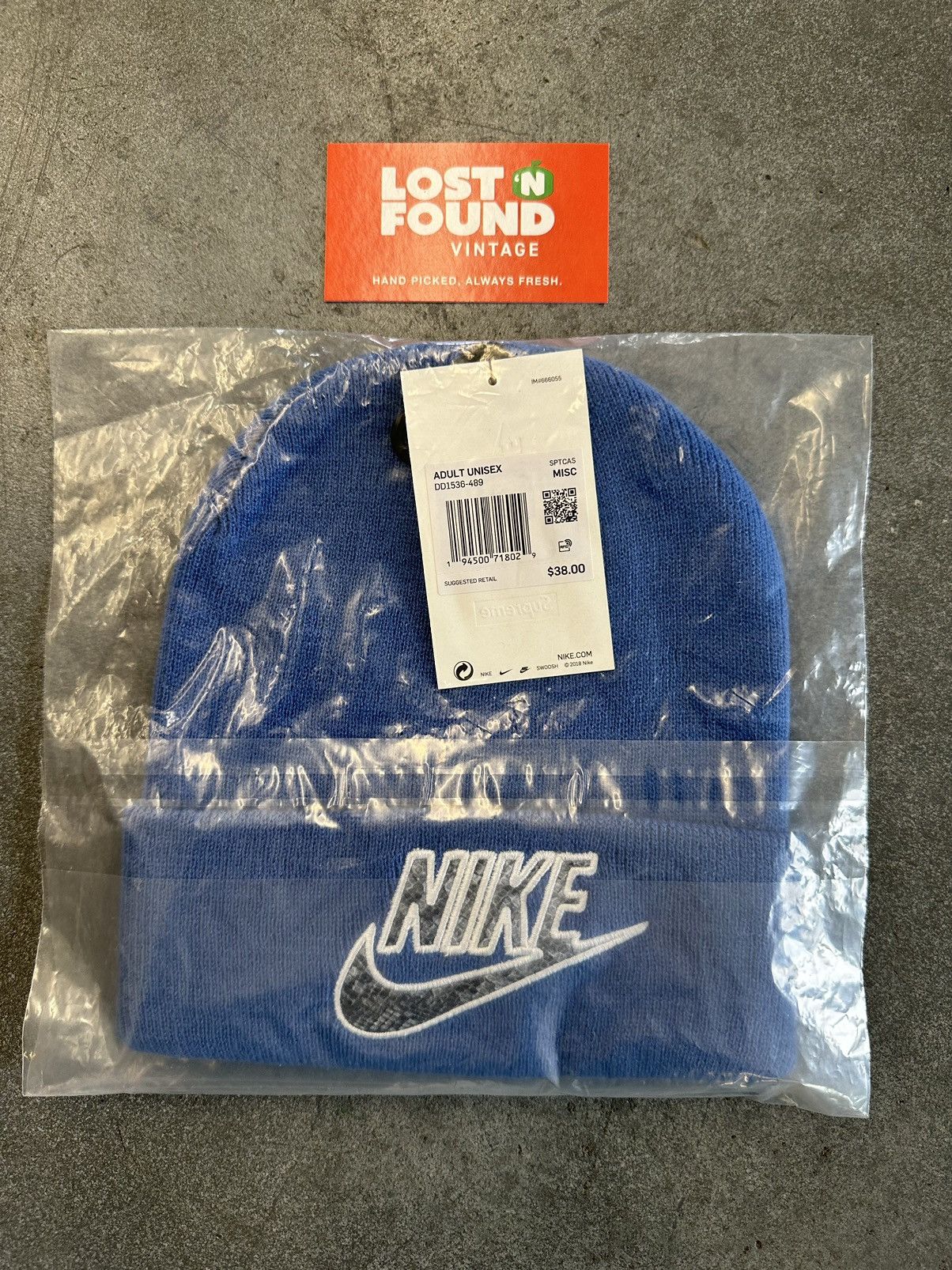 Supreme SS21 Supreme Nike Snakeskin Beanie Blue | Grailed