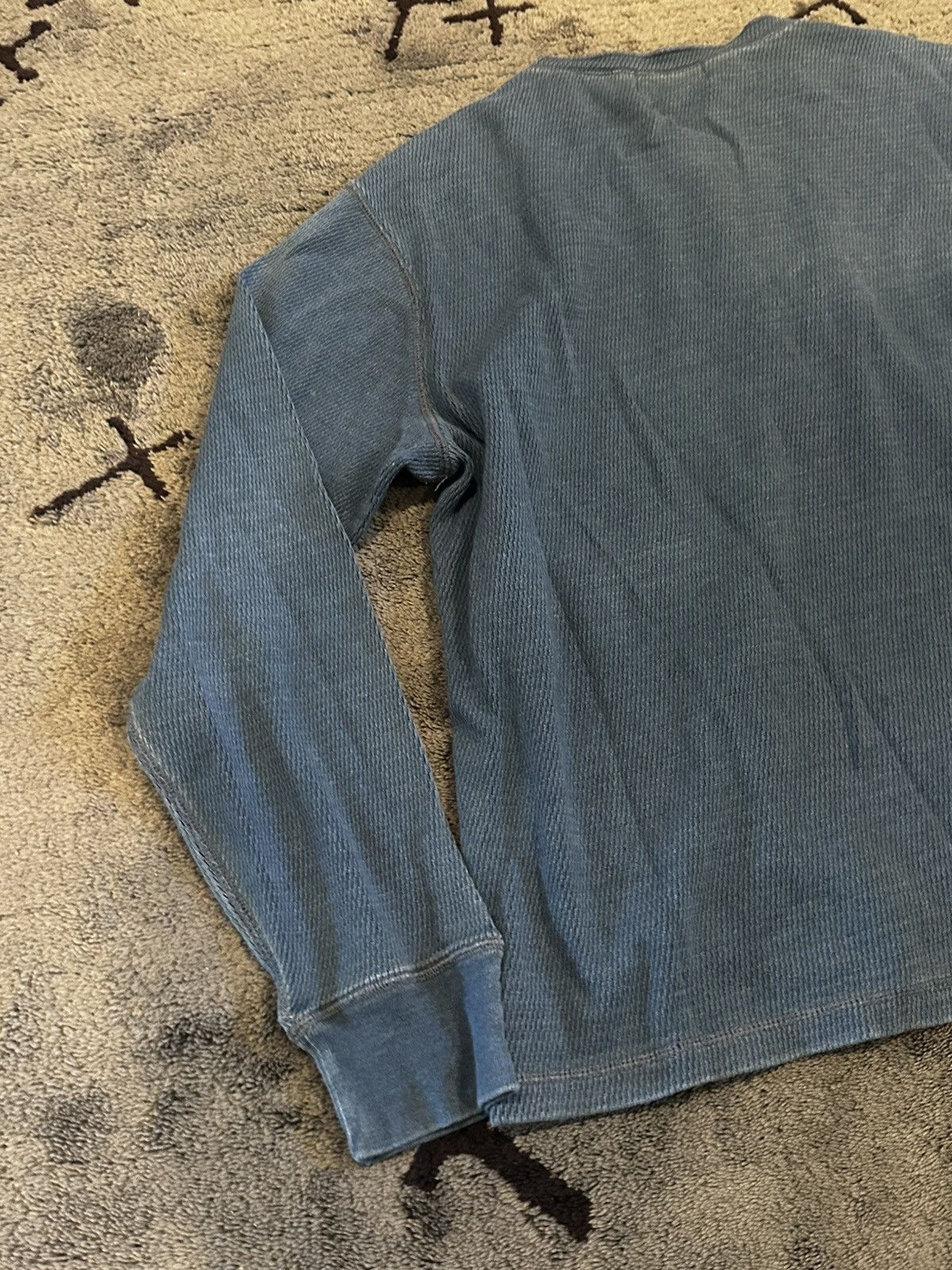 RRL Ralph Lauren RRL RALPH LAUREN Indigo Jacquard-Knit Henley Shirt Size US XXL / EU 58 / 5 - 6 Thumbnail