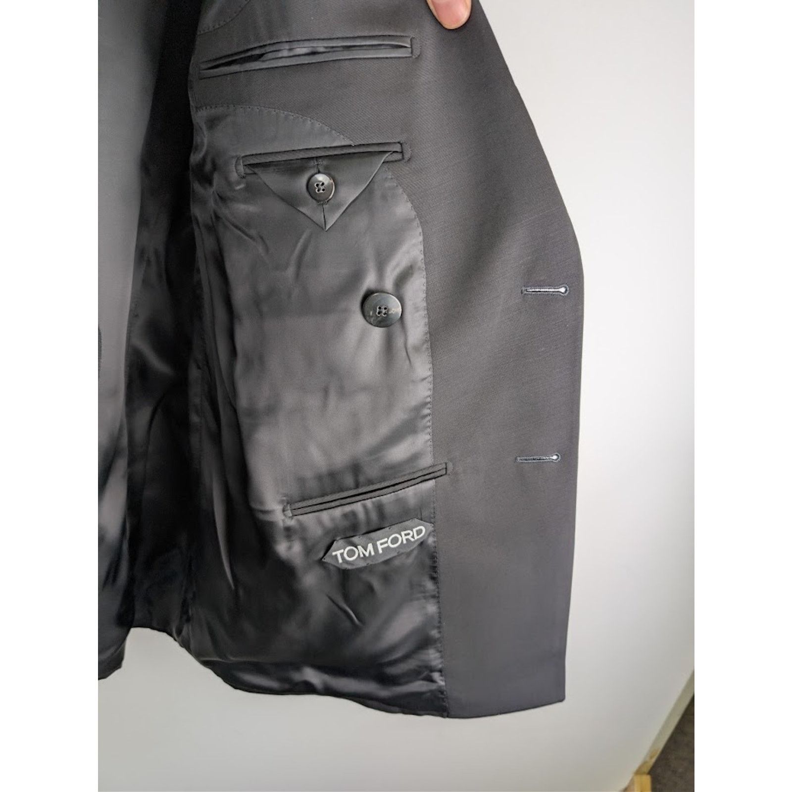 Tom Ford o1rshd1 Double Breasted Jacket in Black Size US L / EU 52-54 / 3 - 9 Thumbnail