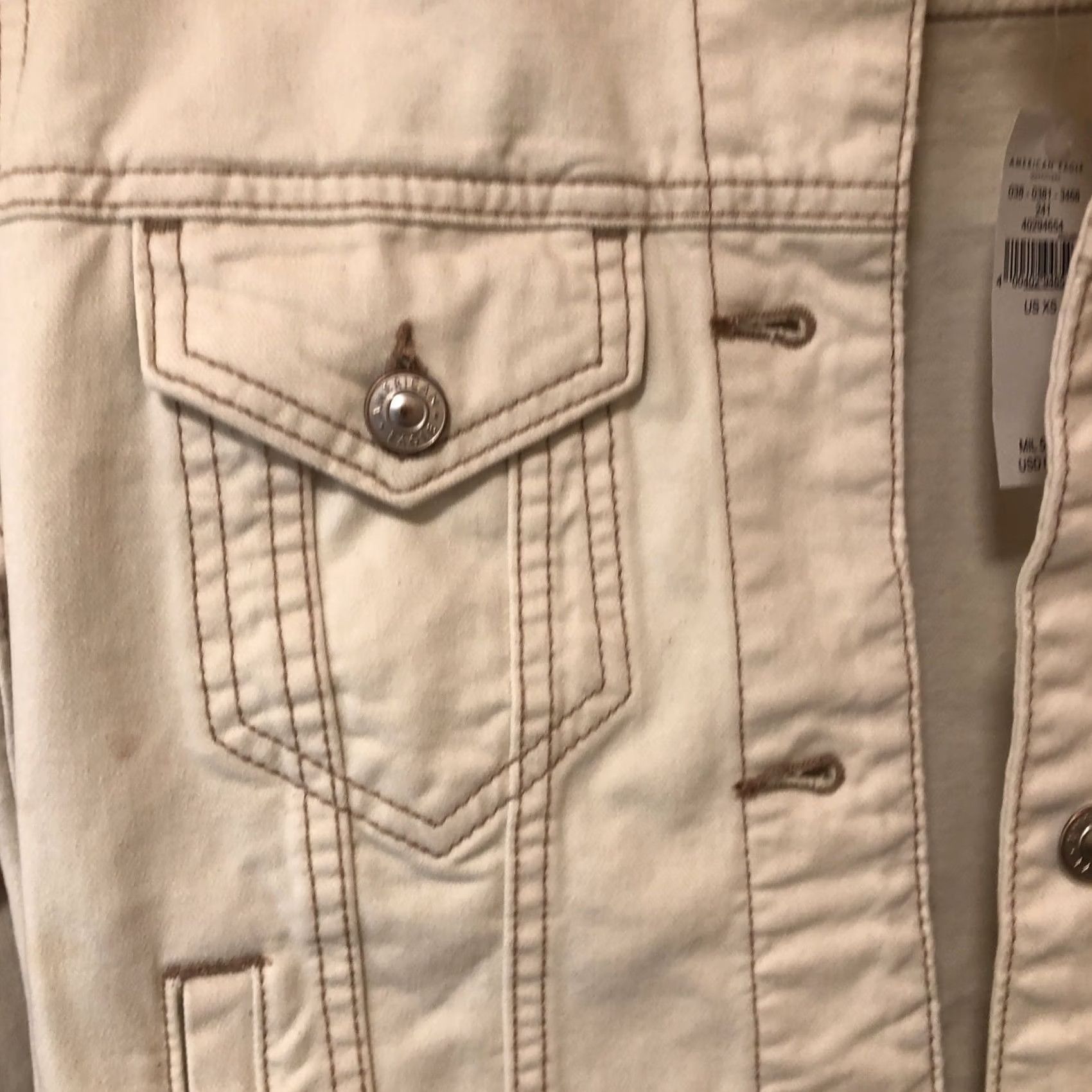 American Eagle Outfitters VINTAGE? No — American Eagle Outfitters Boyfriend Denim Jean Jacket XS Cream Women Jacket Size 26" / US 2 / IT 38 - 6 Thumbnail