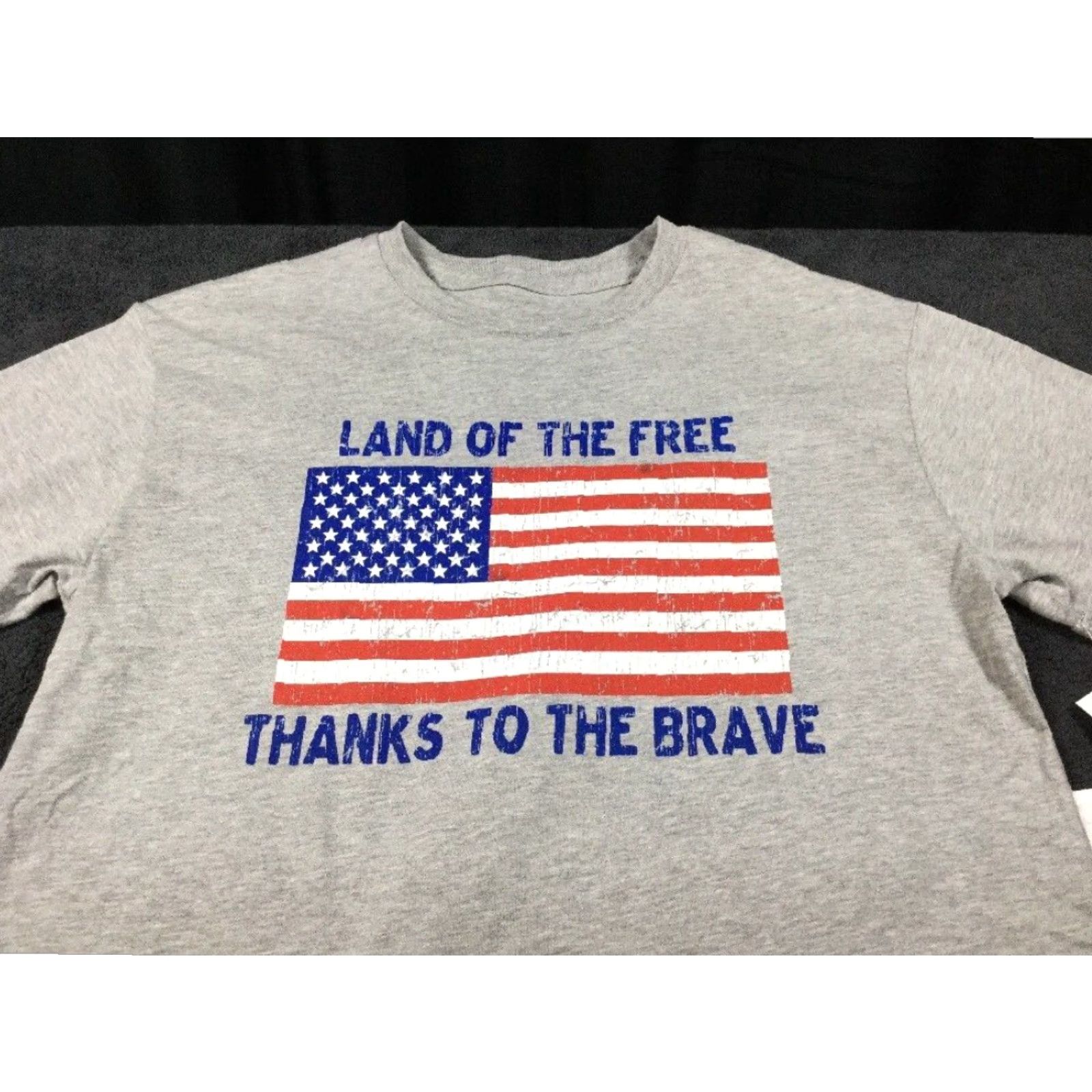 Vintage Big Bend Outfitters American Flag Graphic Tee, Gray, Unisex Adult Small Size US S / EU 44-46 / 1 - 2 Thumbnail