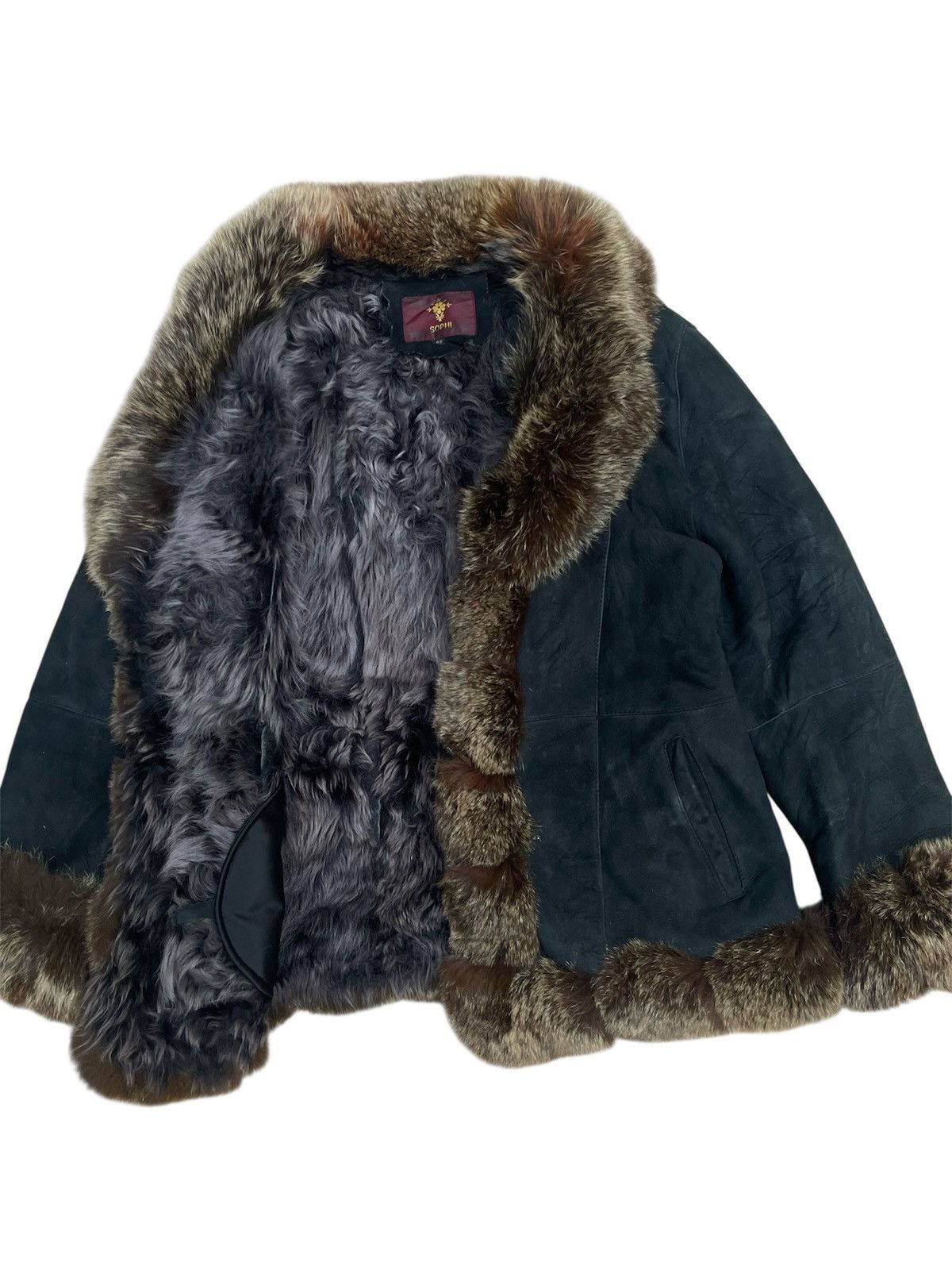 Japanese Brand Vintage SOPHIE Fur Lined Suede Coat Size M / US 6-8 / IT 42-44 - 1 Thumbnail