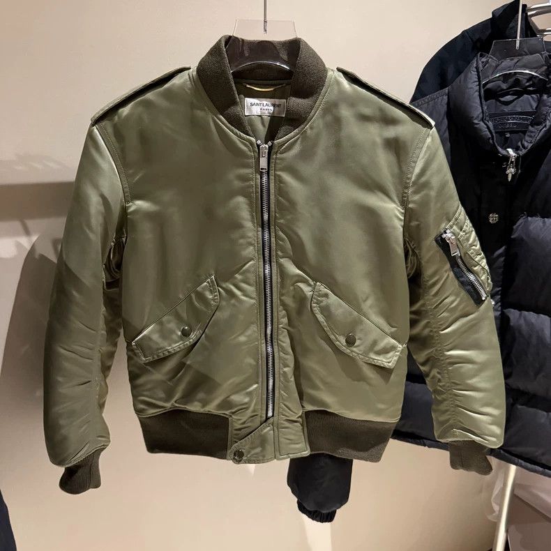Yves Saint Laurent Saint Laurent Army Green Flight Jacket 2501-Nextarrow Size XS / US 0-2 / IT 36-38 - 1 Thumbnail