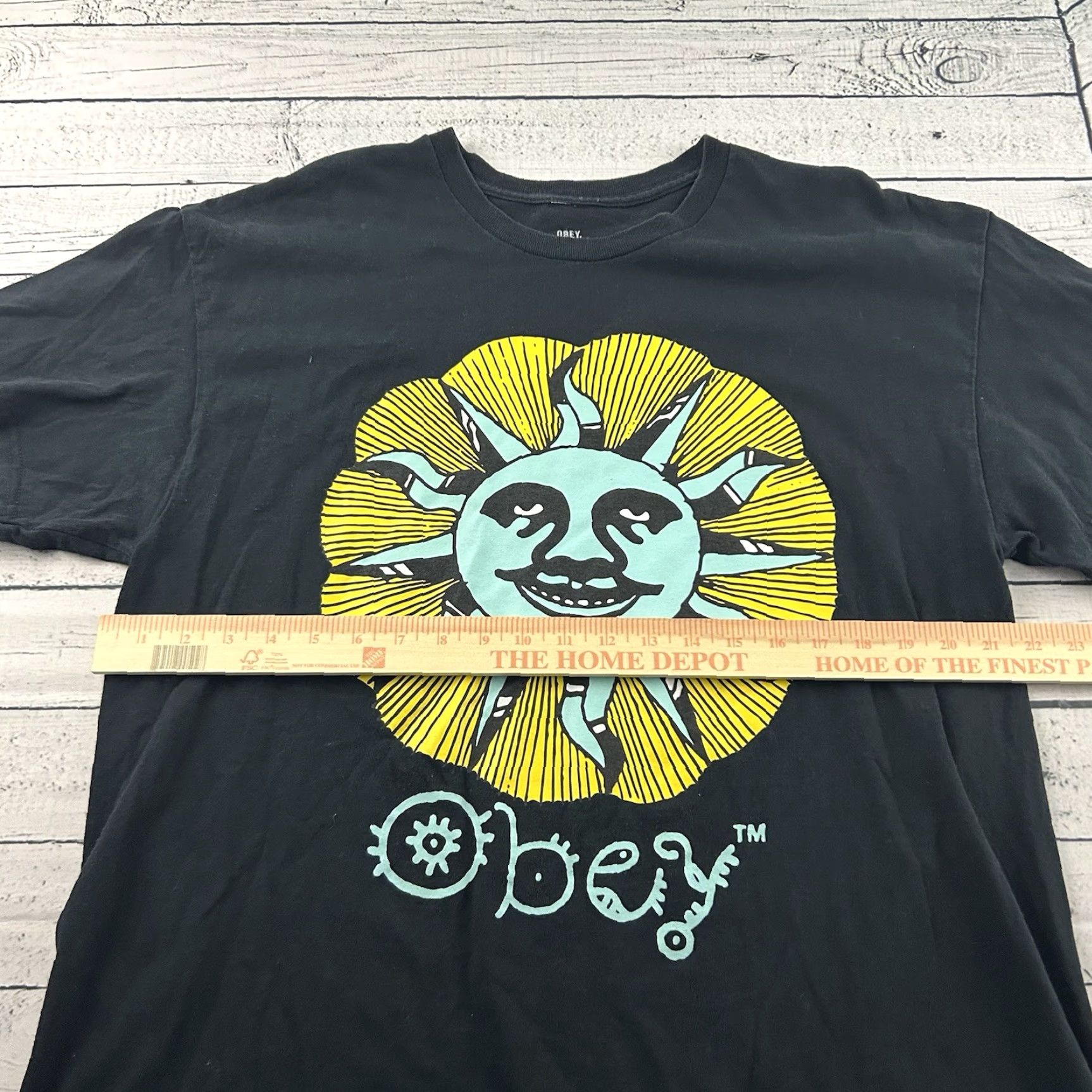 Obey Obey Sun Short Sleeve T Shirt Men's XL Black Size US XL / EU 56 / 4 - 4 Thumbnail