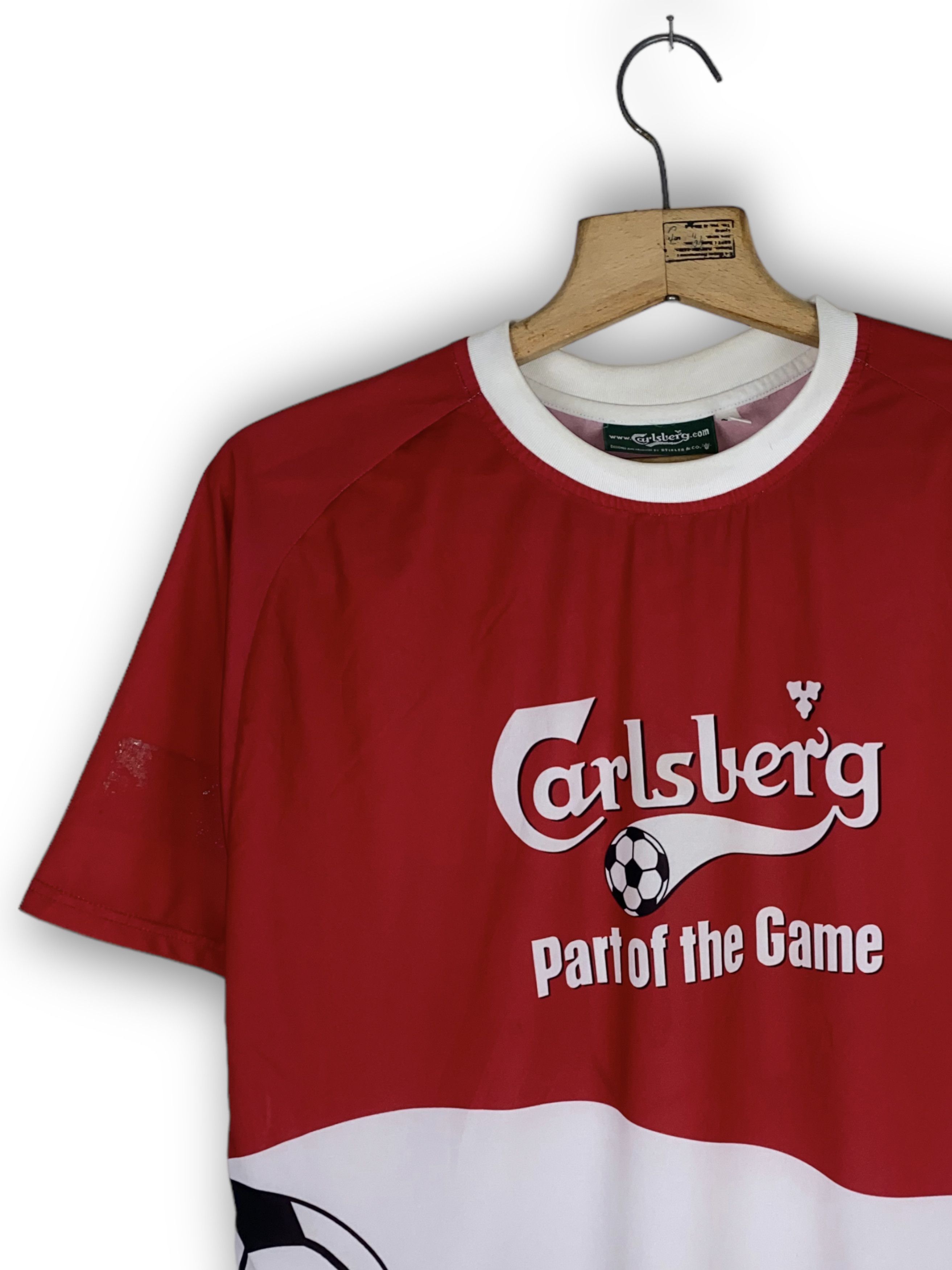 Vintage 90s Vintage SUISSE Carlsberg Red Soccer Jersey M491 Size US XL / EU 56 / 4 - 3 Thumbnail