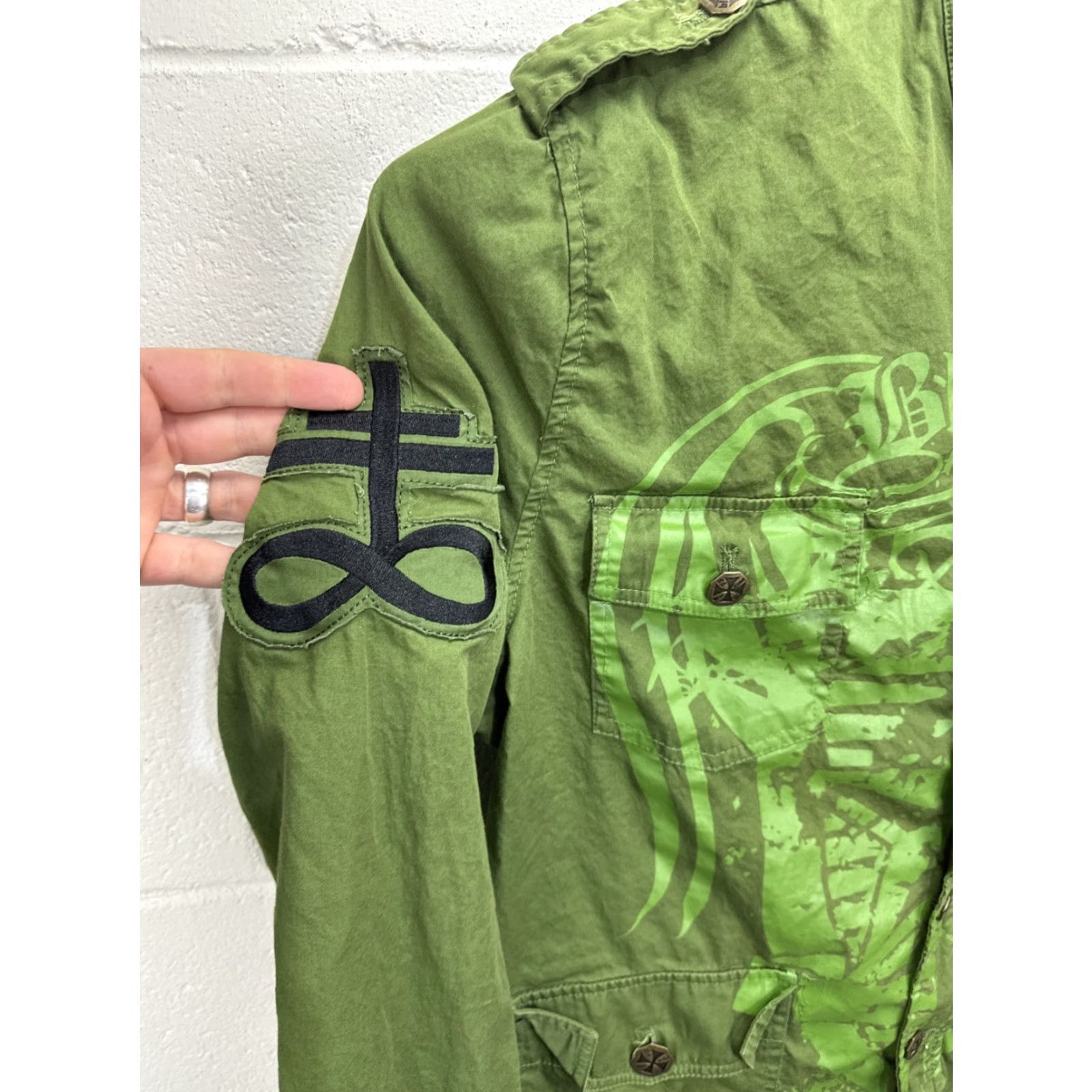 Vintage VINTAGE Blac Label Army Jacket XL Green Embroidered Military Full Zip Mens Size US 36 / EU 52 - 5 Thumbnail