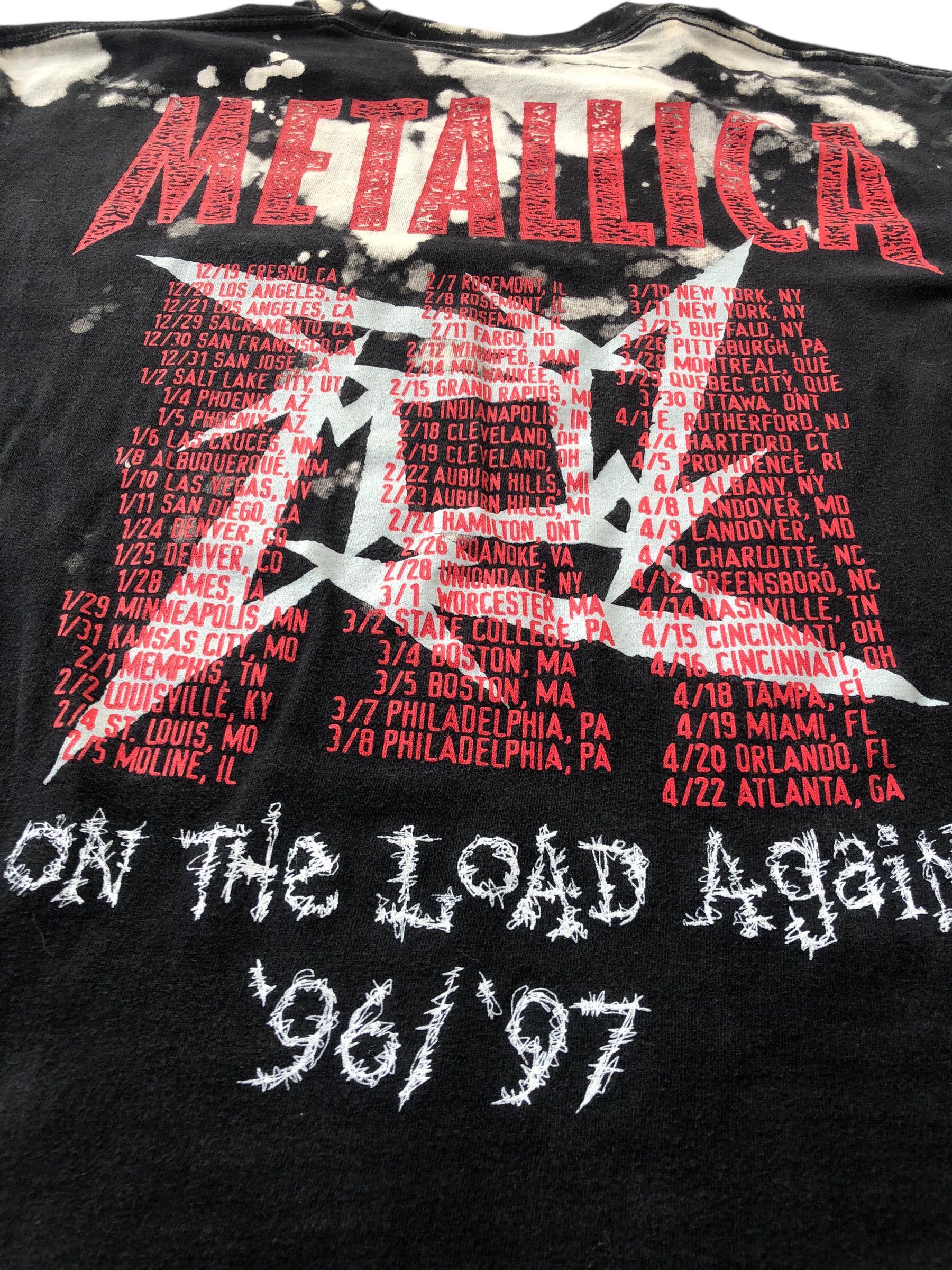 Band Tees 🔥Vintage 96' METALLICA Acid Wash Band T-Shirt Load Tour Size US XL / EU 56 / 4 - 7 Thumbnail
