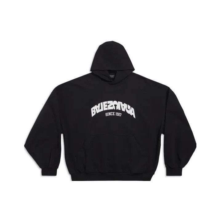 Balenciaga Logo Print Black Hoodie for All