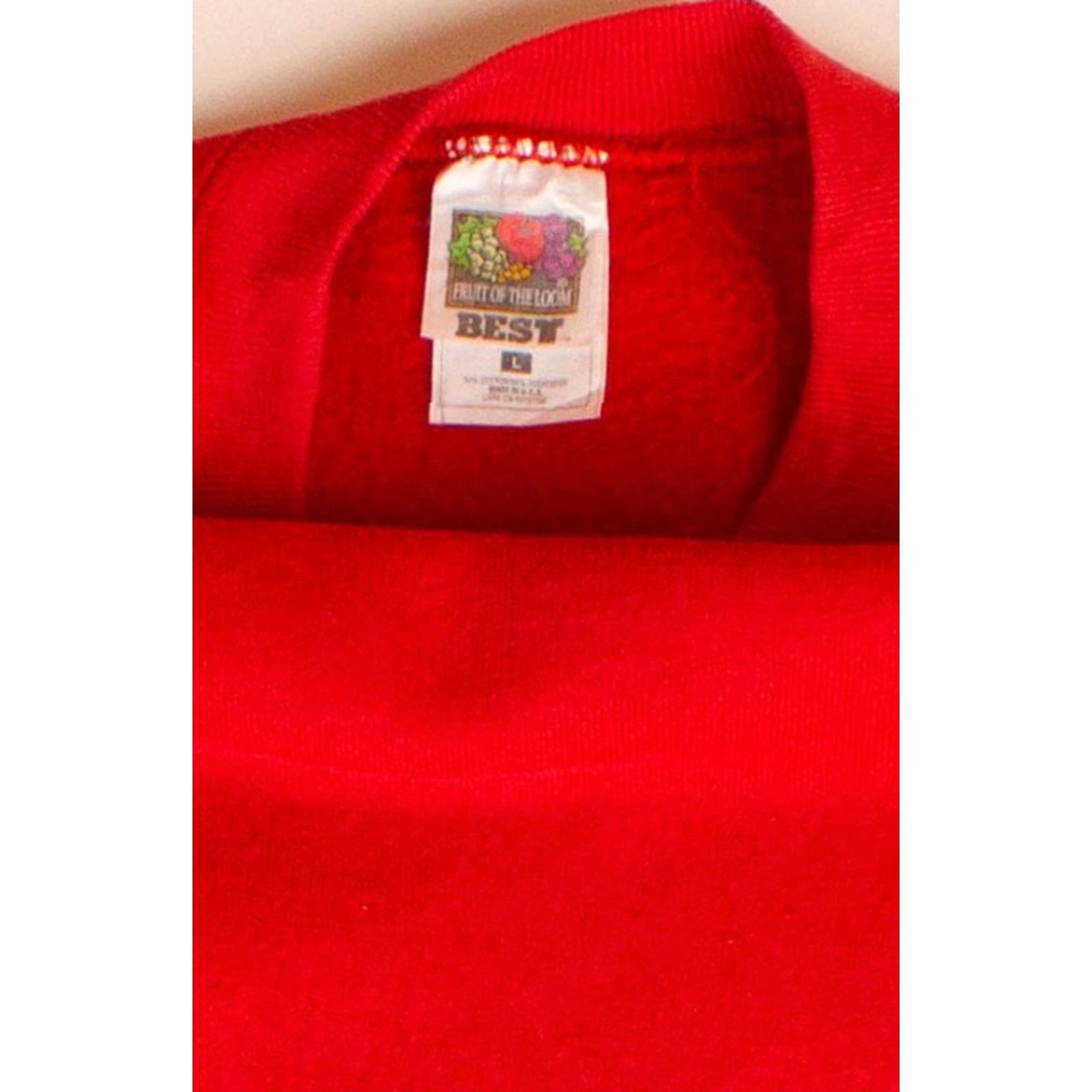 Fruit Of The Loom VINTAGE Embroidered Alamo Volleyball Association Sweatshirt 1990s Sweatshirt Red Large Mens Size US L / EU 52-54 / 3 - 3 Thumbnail