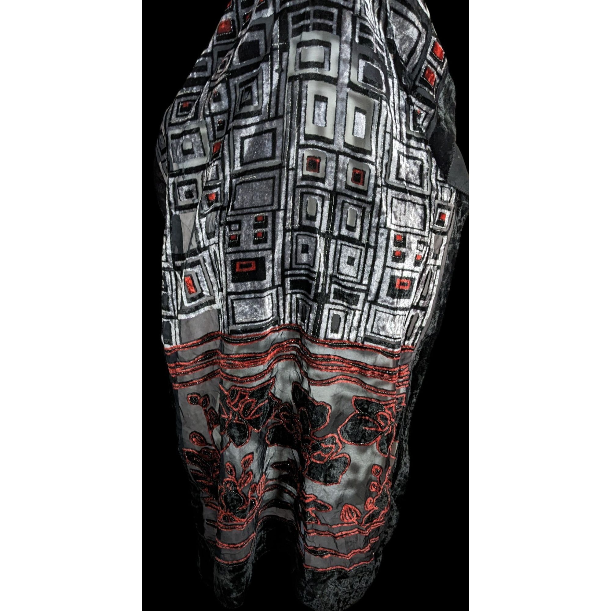 Other Vintage Floral And Geometric Black Red And Silver Tone Burno Size ONE SIZE - 2 Thumbnail