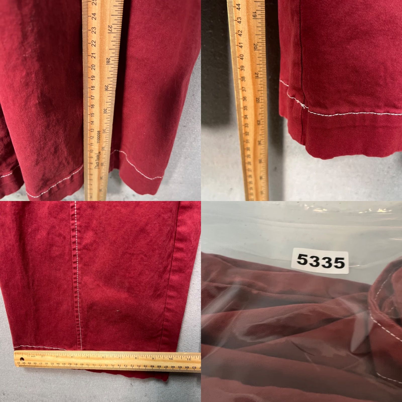 Vintage ModCloth Womens Medium Red Cotton Twill Wide-Leg Jumpsuit Tie Waist Sleeveless Size 32" / US 10 / IT 46 - 8 Thumbnail