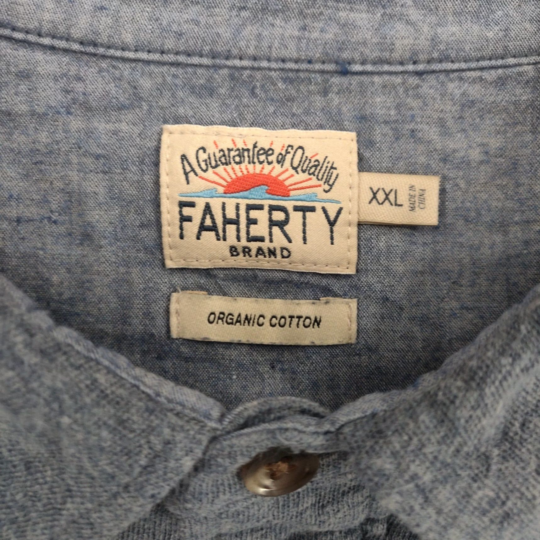 Faherty Faherty Polo Shirt Mens 2XL Blue Long Sleeve Polo Shirt Organic Cotton Pocket Knit Button Logo Pocket Size US XXL / EU 58 / 5 - 6 Thumbnail