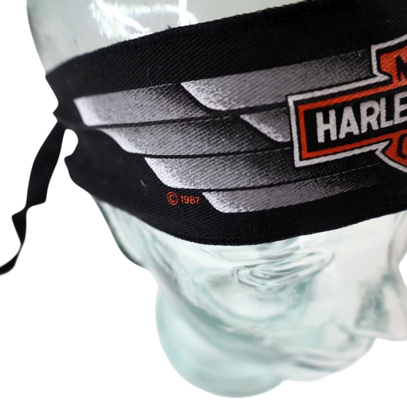 Harley Davidson VINTAGE Harley Davidson Spellout Logo Headband Black OS Unisex 1987 Mens Womens Boys Girls Size ONE SIZE - 3 Thumbnail