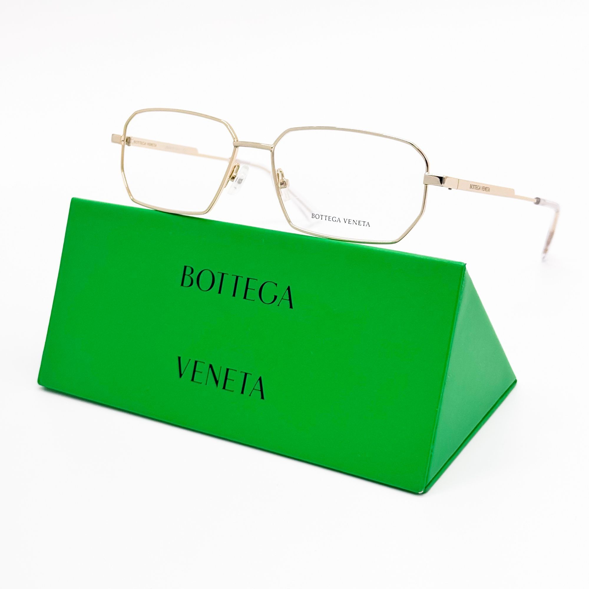 Bottega Veneta NEW BOTTEGA VENETA EYEGLASSES BV1073O 002 SQUARE GOLD UNISEX Size ONE SIZE - 1 Thumbnail