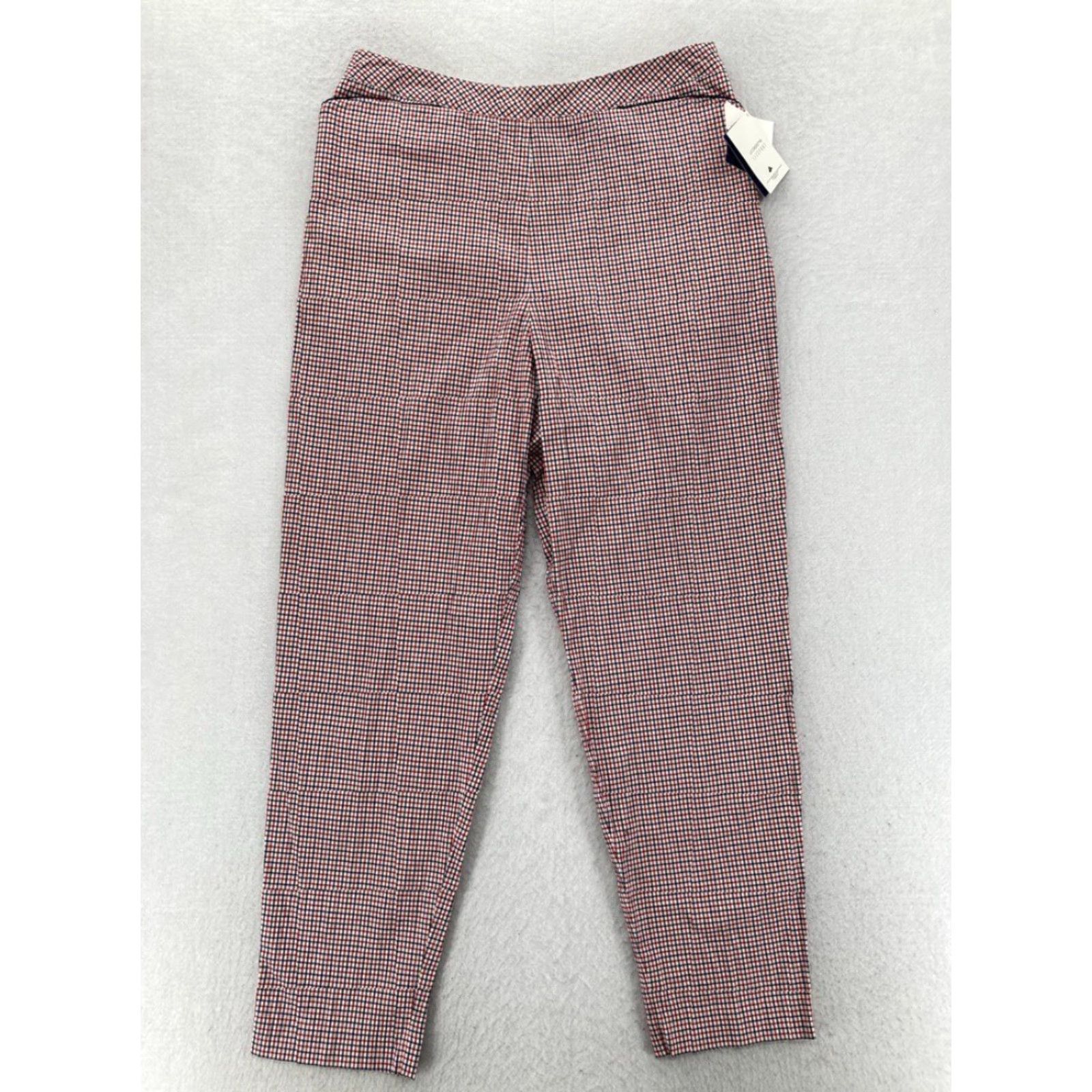 Liz Claiborne Liz Claiborne Liz Sport Pants Women's 14 Red Plaid Lightweight Casual Regular Inseam 28 in Front Flat Front Stretch Pockets NWT Size 36" / US 14 / IT 50 - 2 Thumbnail