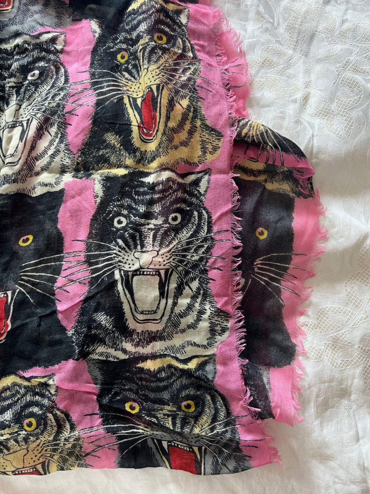 GUCCI TIGER スカーフ Gucci Tiger Scarf Gucci Panther Scarf Vintage Gucci Wild