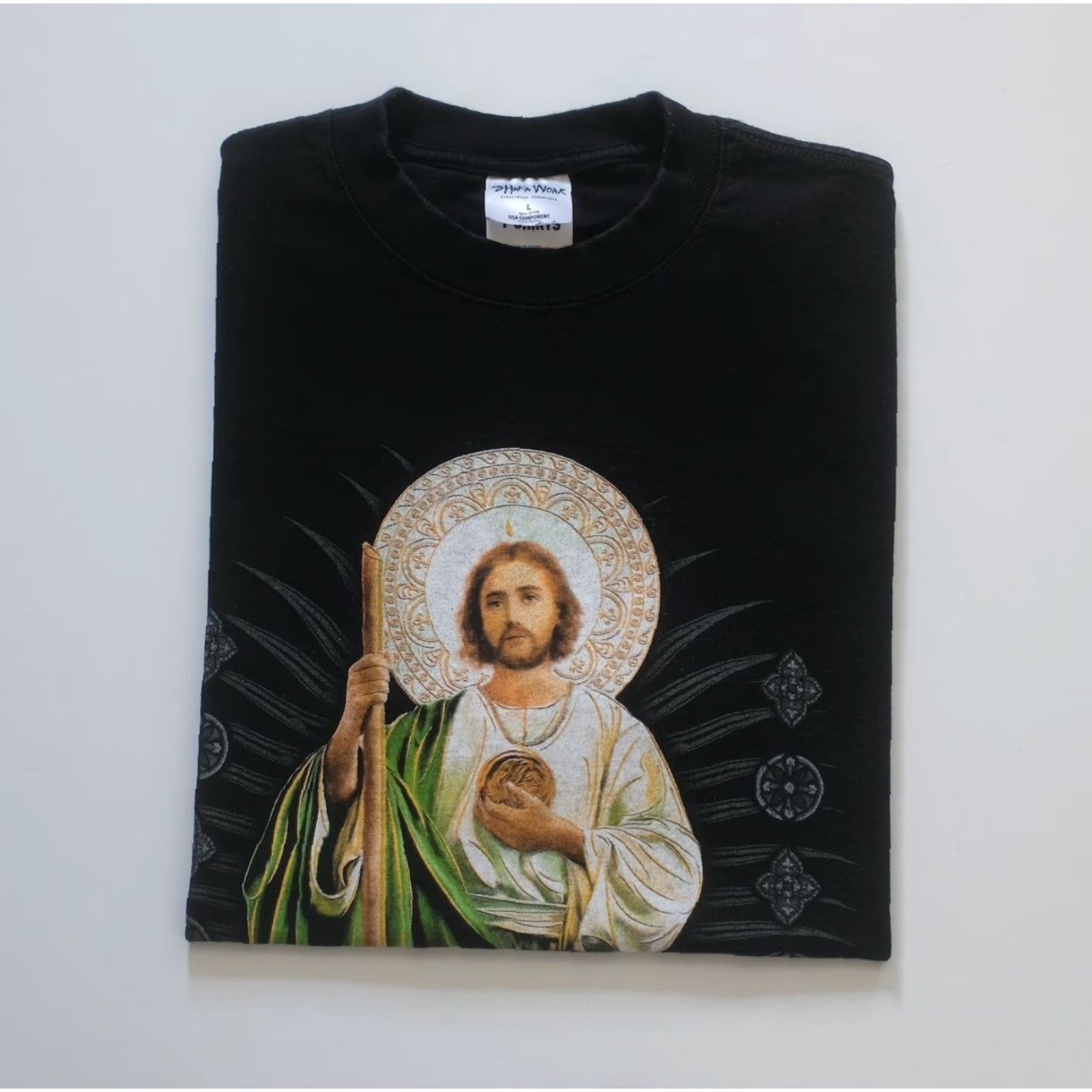 Vintage VINTAGE Shaka Wear SAN JUDAS ST JUDE VTG Y2K HEAVYWEIGHT COTTON BLACK GRAPHIC T-SHIRT Mens SZ L Size US L / EU 52-54 / 3 - 5 Thumbnail