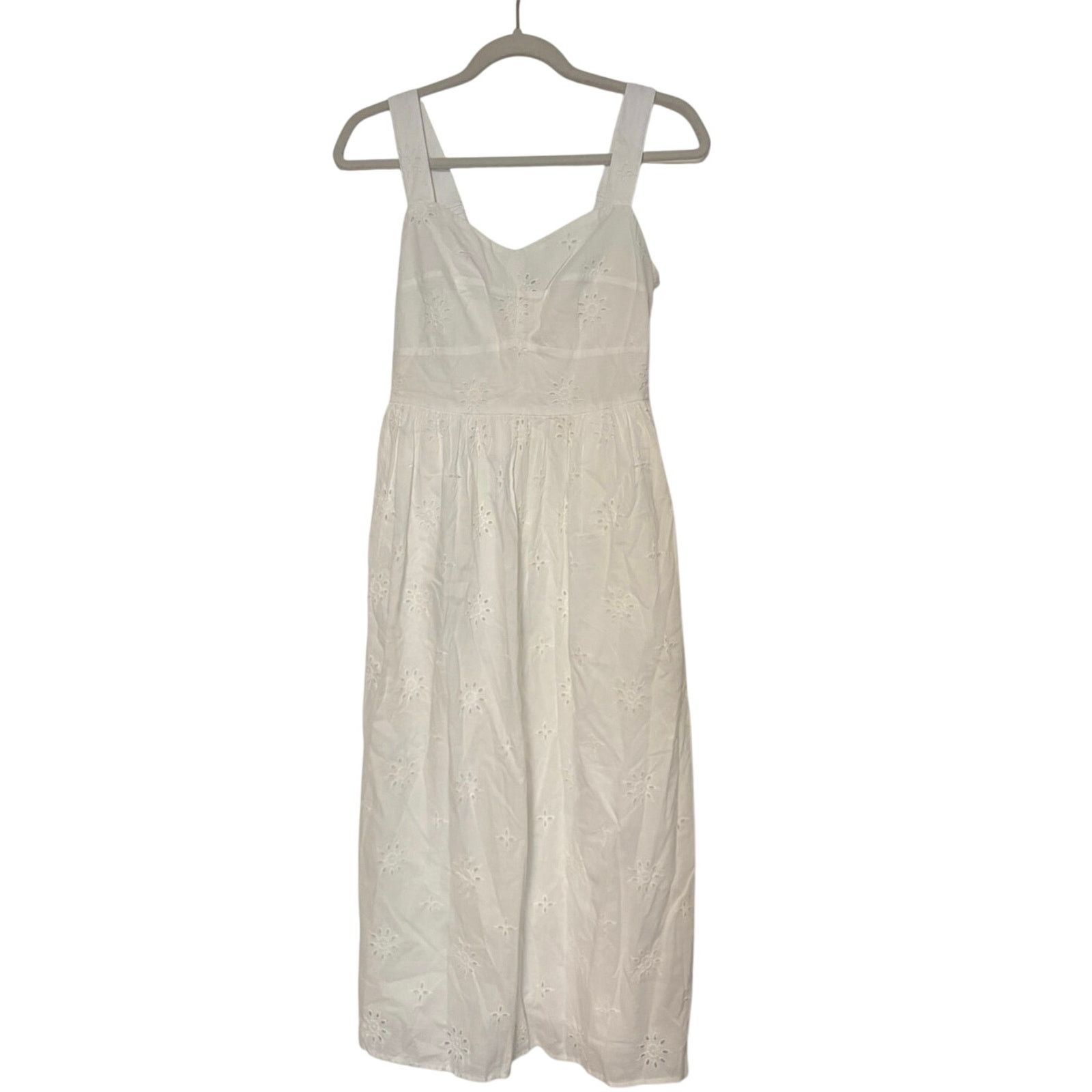 J.Crew NWT J.Crew Eyelet Midi Dress In White Size 4 Size S / US 4 / IT 40 - 4 Thumbnail