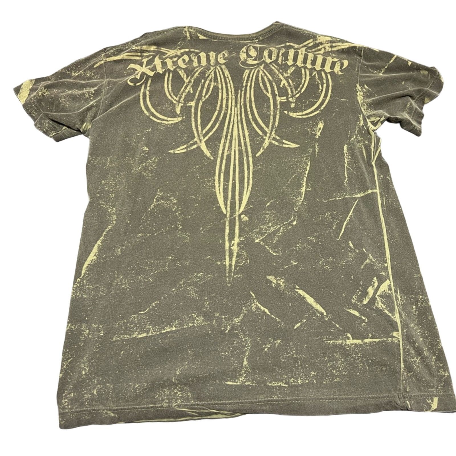 Vintage Xtreme Couture Affliction Y2K Tribal Skull Grunge Shirt NICE Size US XL / EU 56 / 4 - 2 Thumbnail
