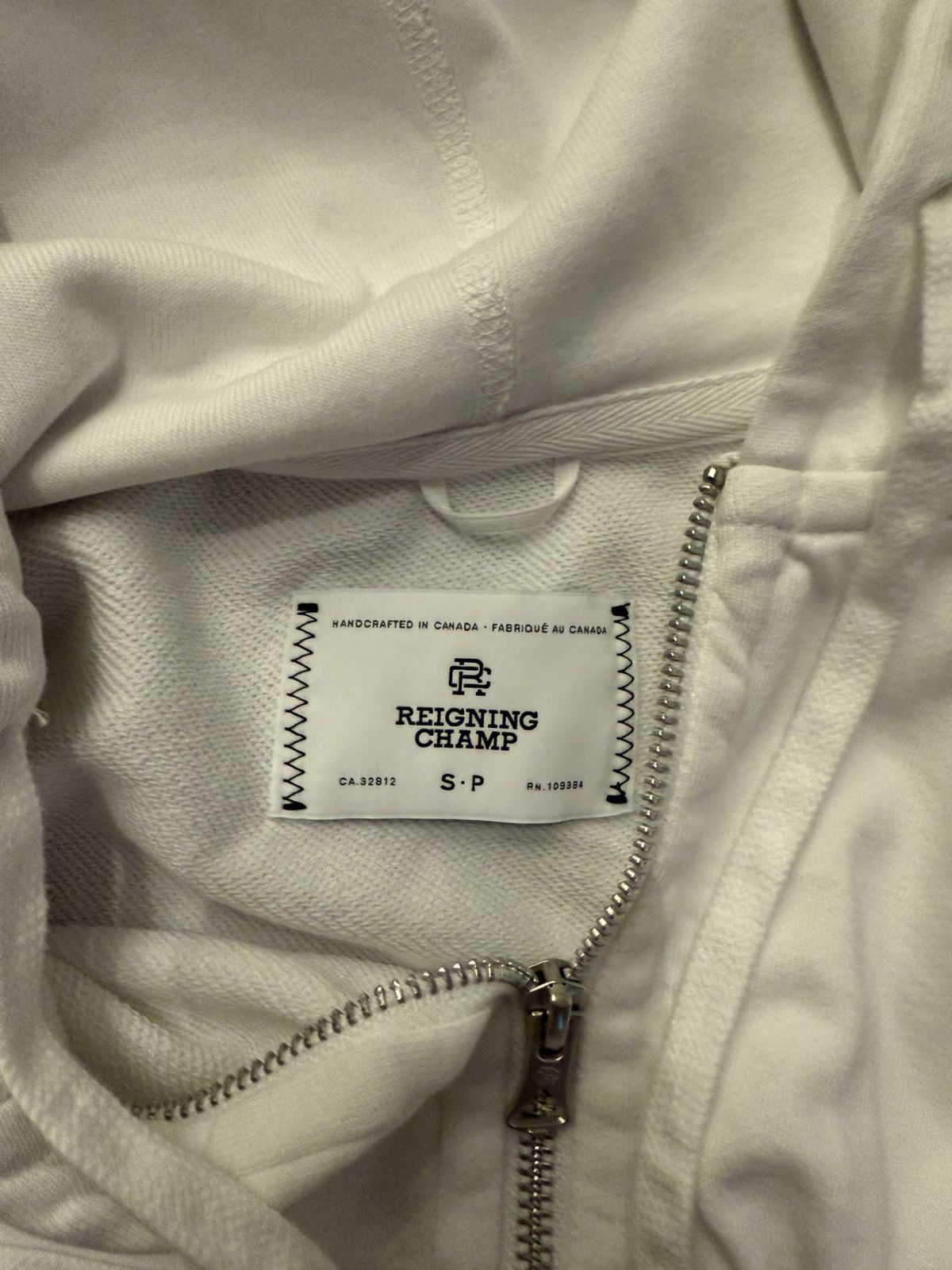 Reigning Champ Reigning Champ white Full Zip light weight Pima cotton S Size US S / EU 44-46 / 1 - 2 Thumbnail